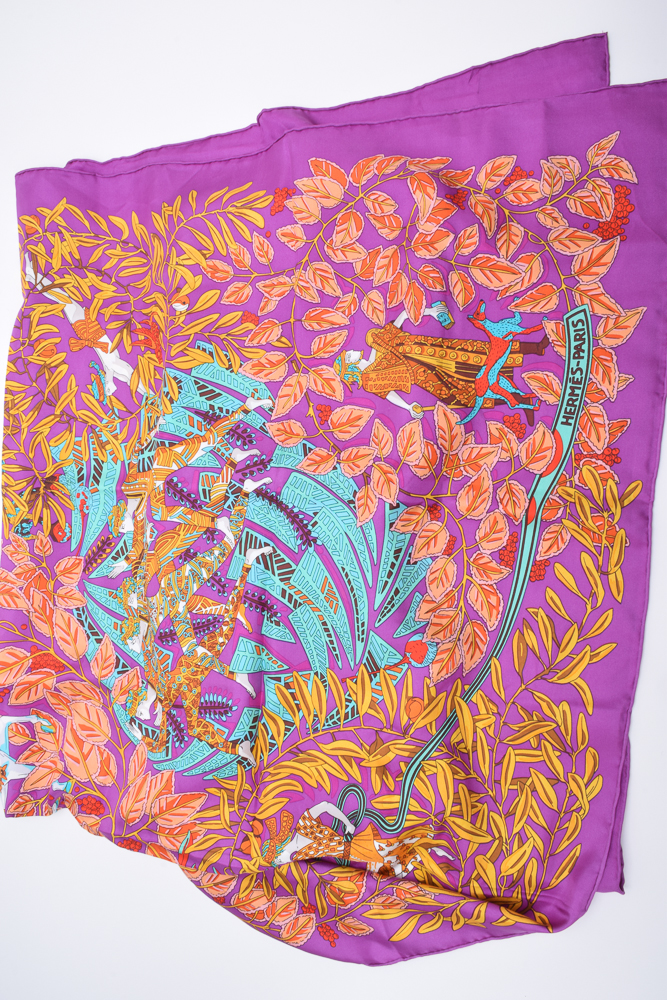 Hermès "Promenade de Platon" Silk Twill Scarf 140
