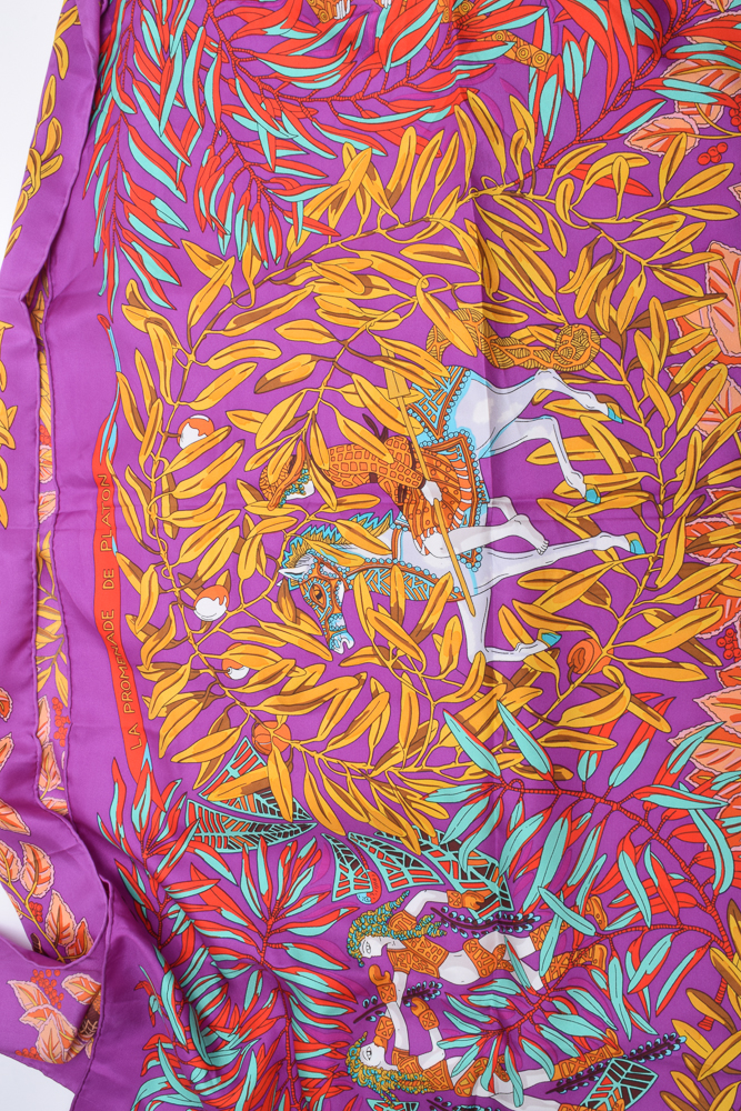 Hermès "Promenade de Platon" Silk Twill Scarf 140