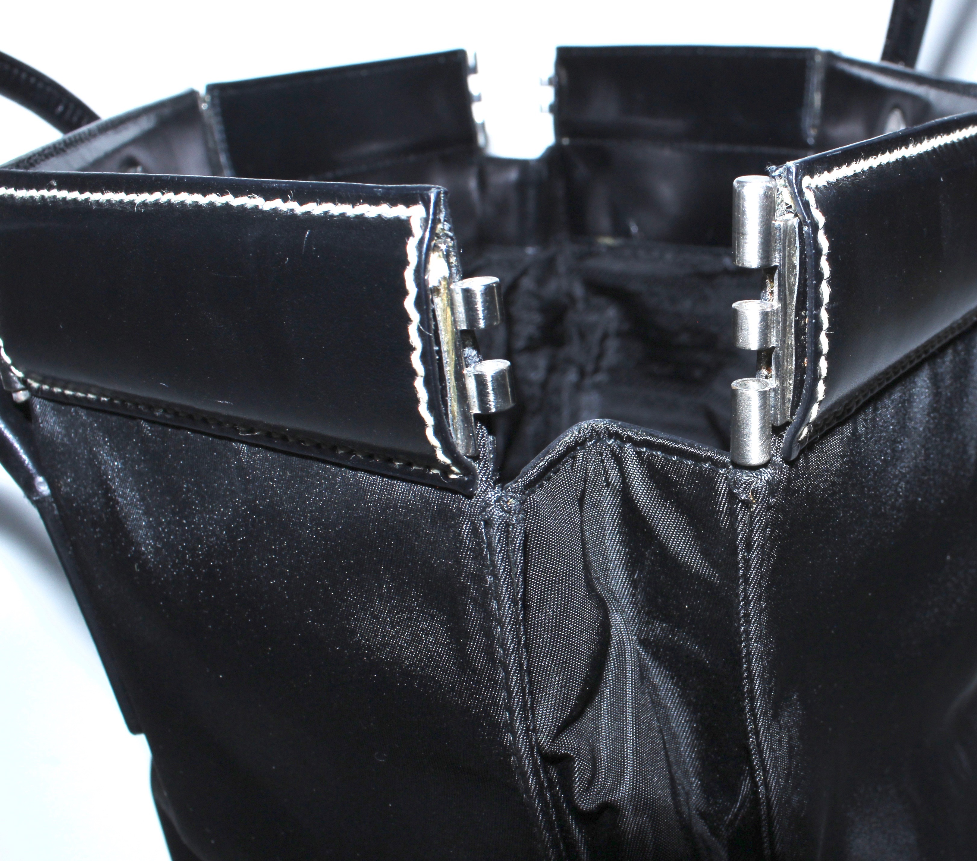 Prada Black Nylon and Leather Tote