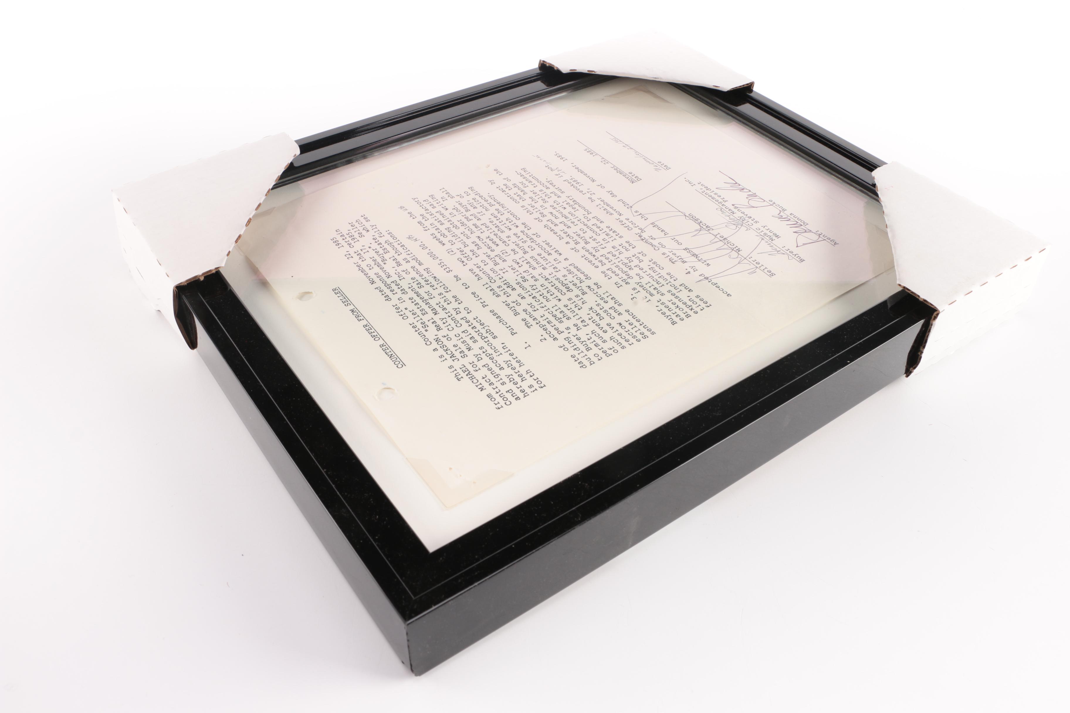 Signed Michael Jackson Real Estate Contract with JSA LOA