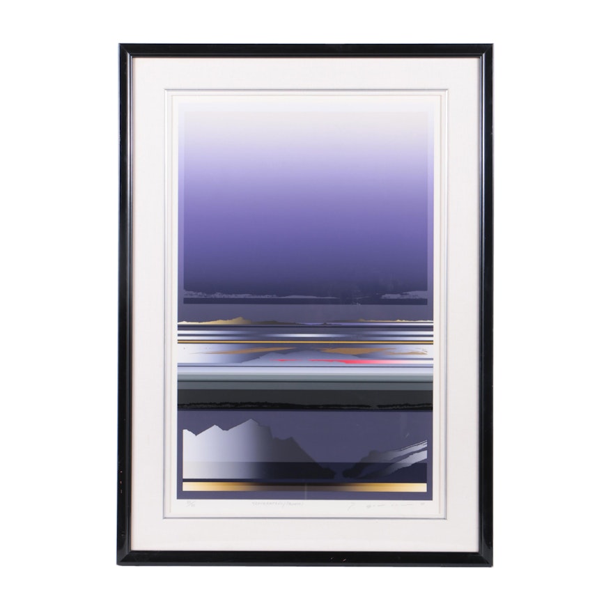 Tetsuro Sawada 1988 Limited Edition Serigraph "Transparency Mauve"