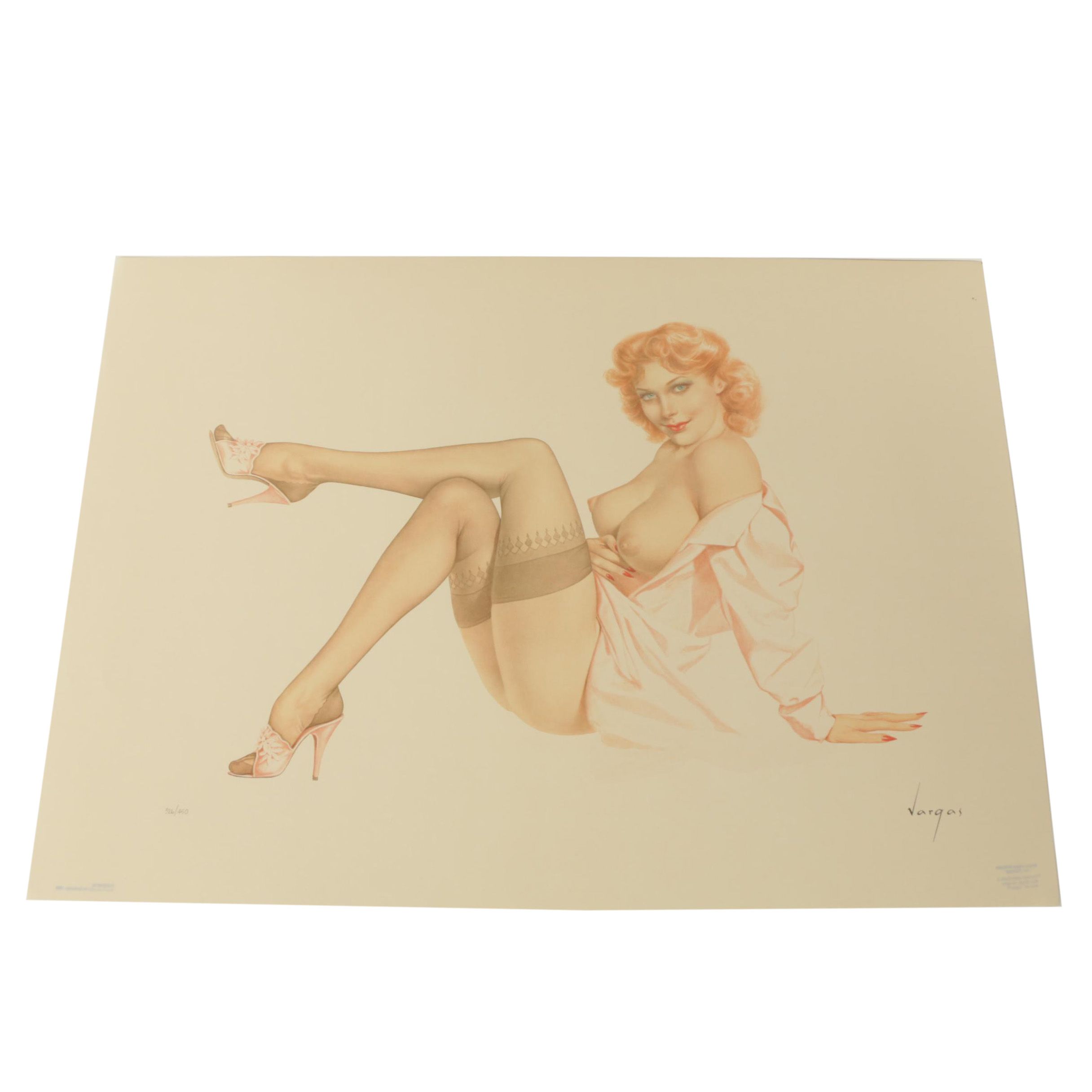 Limited Edition Lithograph after Vargas "Silk Stockings, Legacy Nude 11"