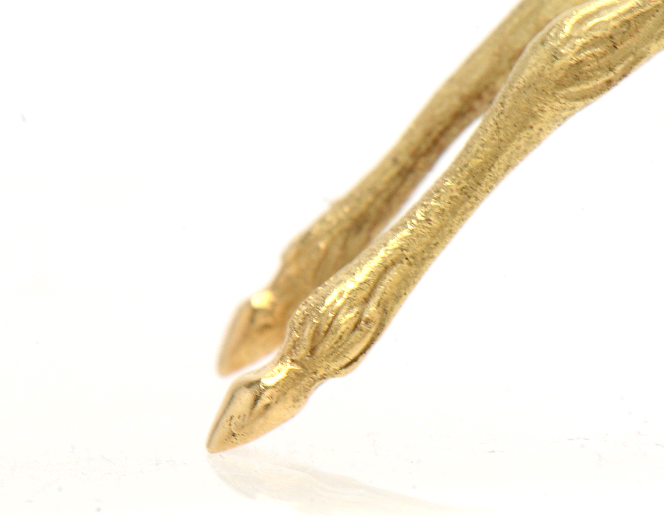 18K Yellow Gold Diamond Prancing Deer Pin