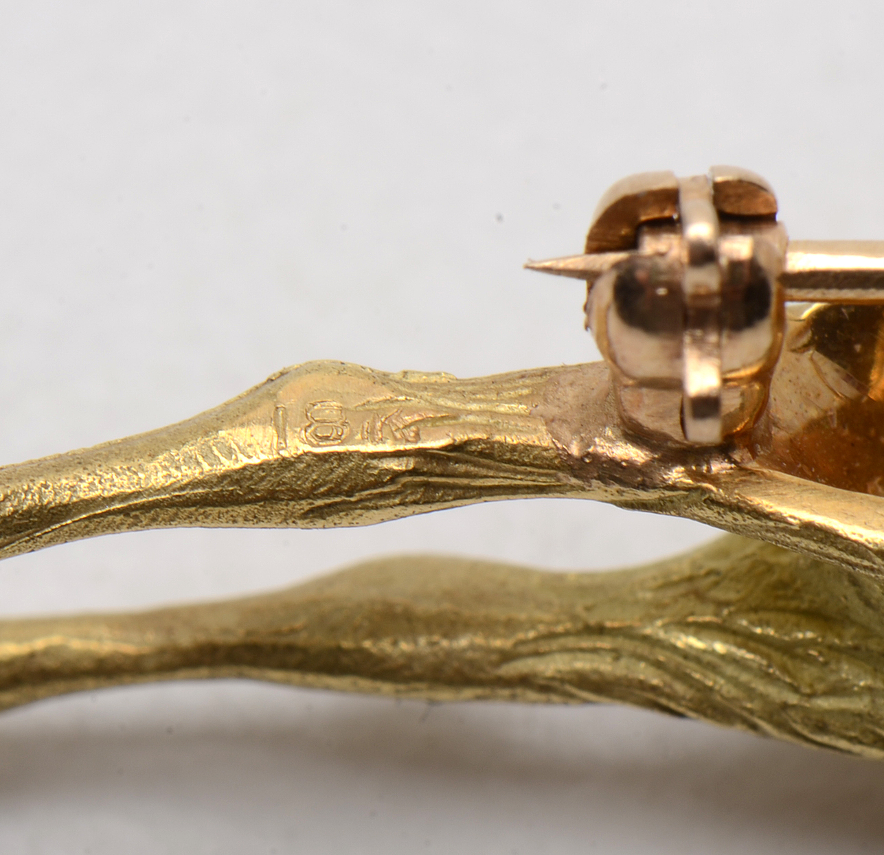 18K Yellow Gold Diamond Prancing Deer Pin