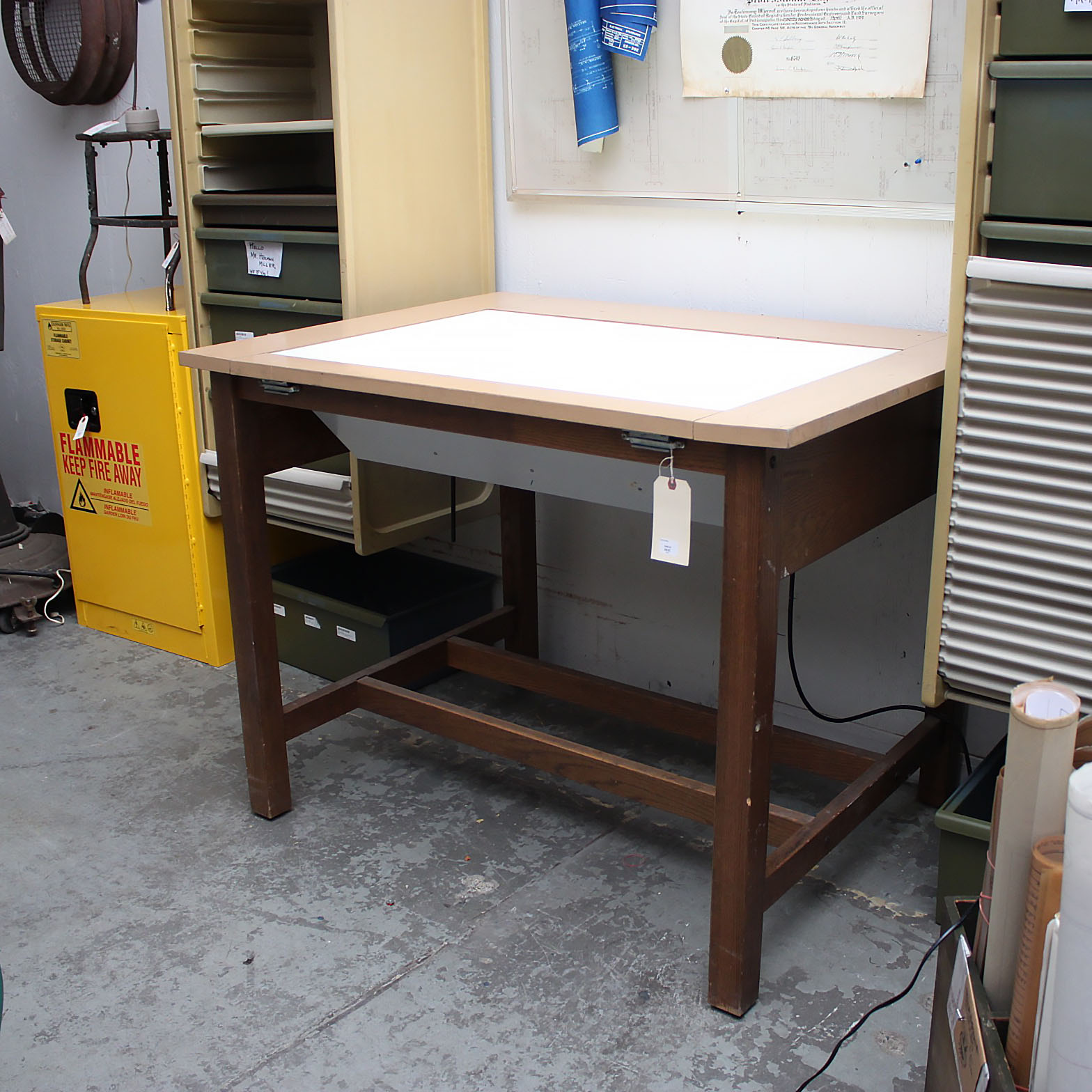 Vintage Illuminated Drafting Table