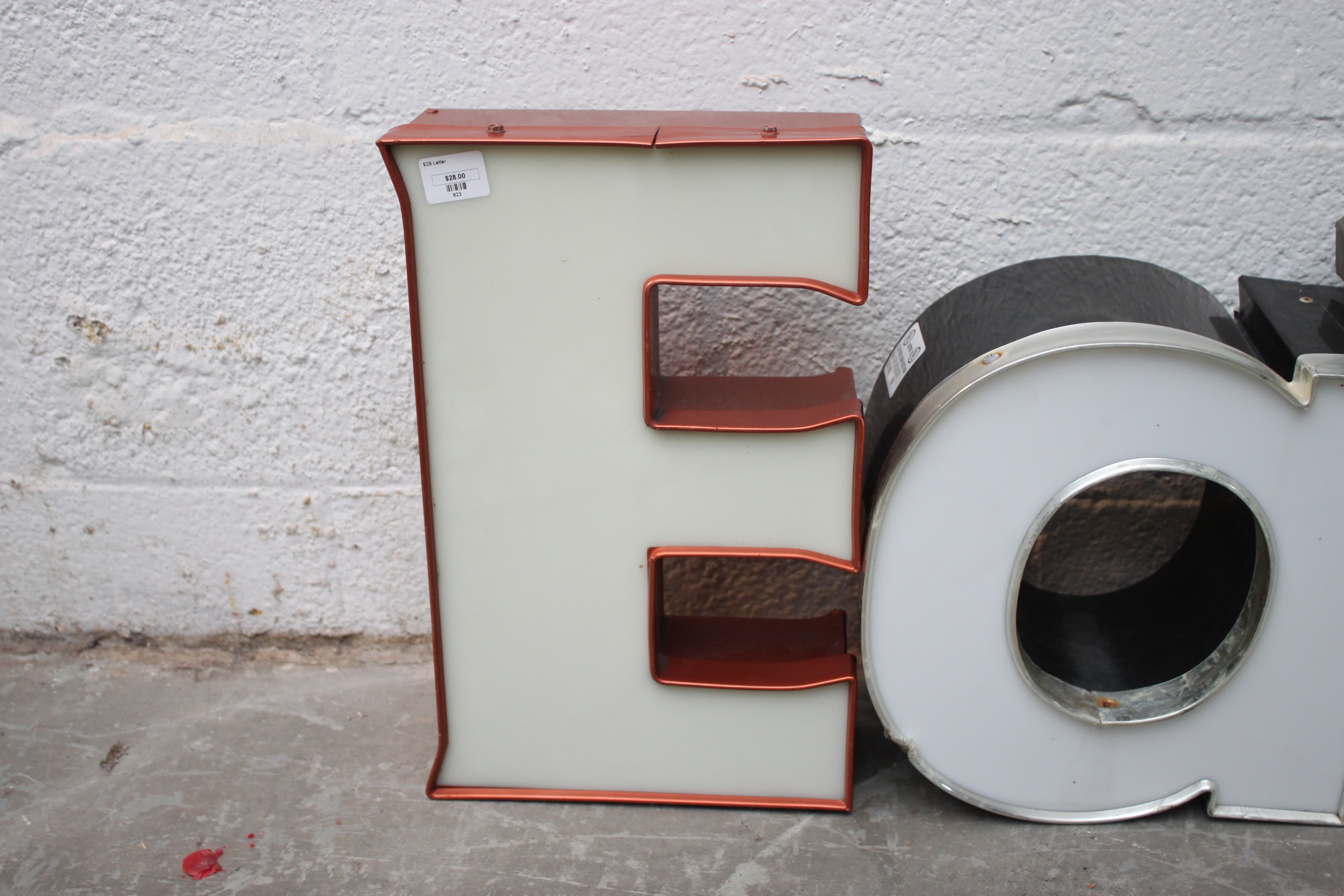 "E, a, t" Marquee Letters