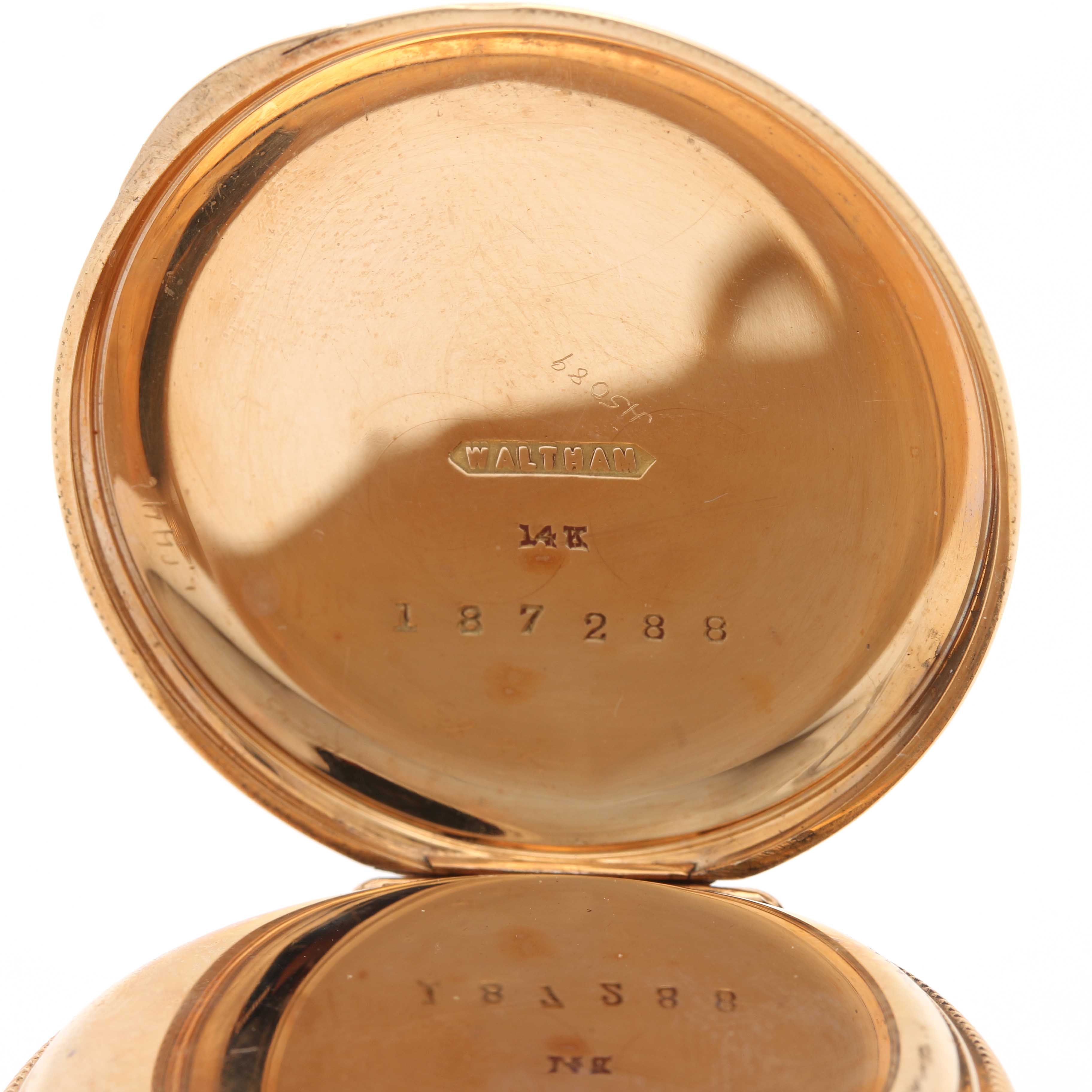 Antique Waltham 14K Yellow Gold Open Face Pocket Watch