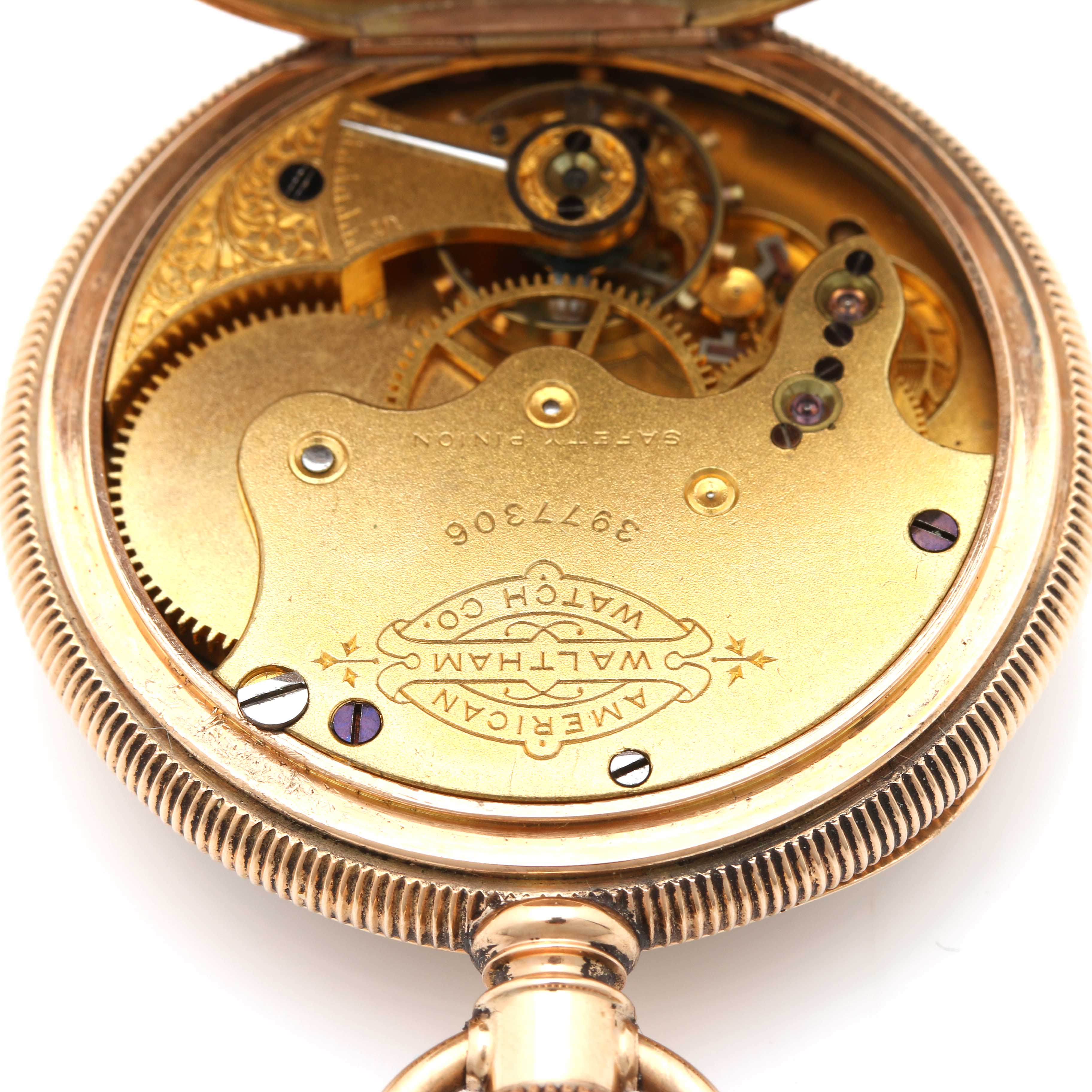 Antique Waltham 14K Yellow Gold Open Face Pocket Watch