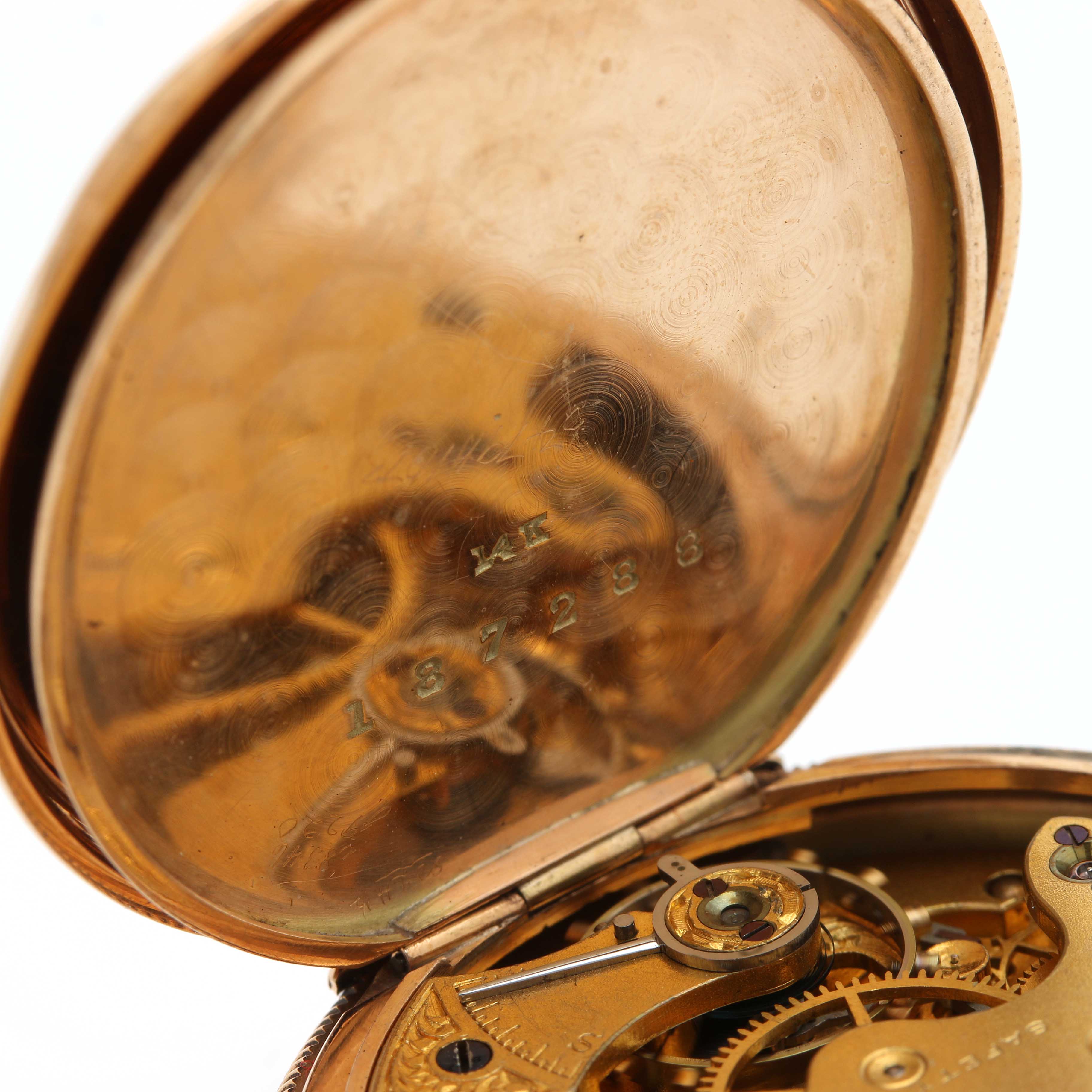 Antique Waltham 14K Yellow Gold Open Face Pocket Watch