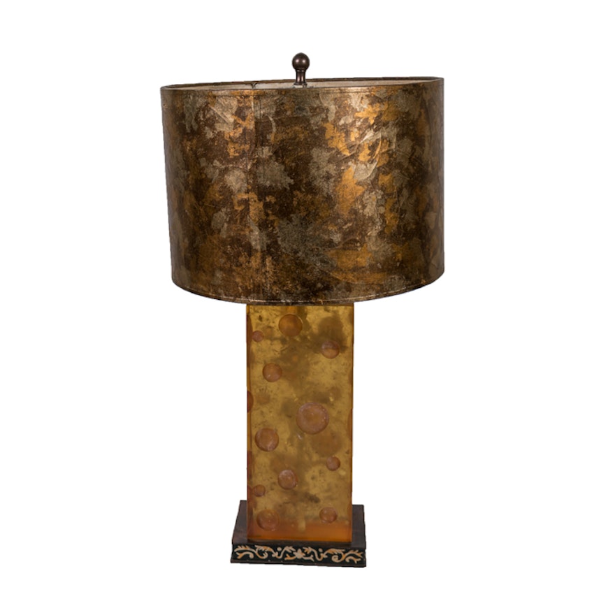 Amber-Tone Contemporary Table Lamp