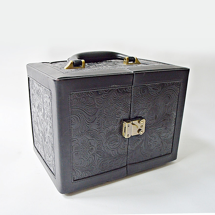 Tooled Leather Jewelry Chest