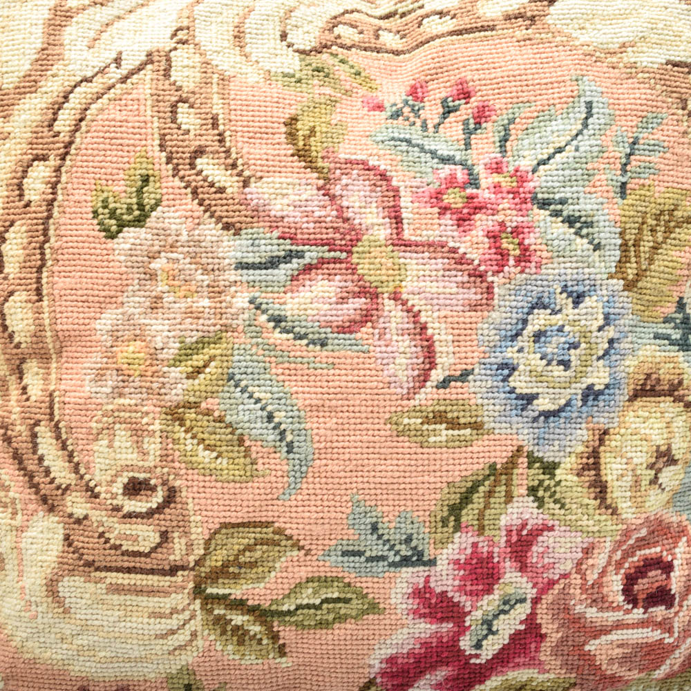 Floral Needlepoint Throw Pillows