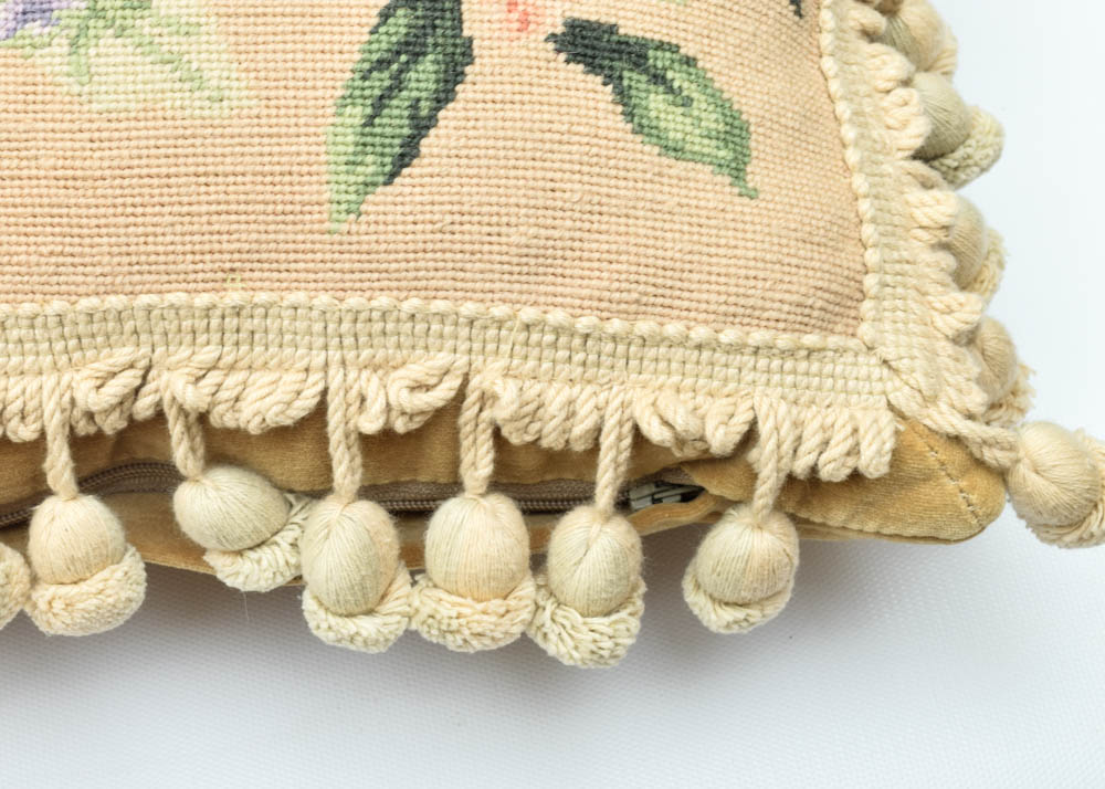 Floral Needlepoint Throw Pillows