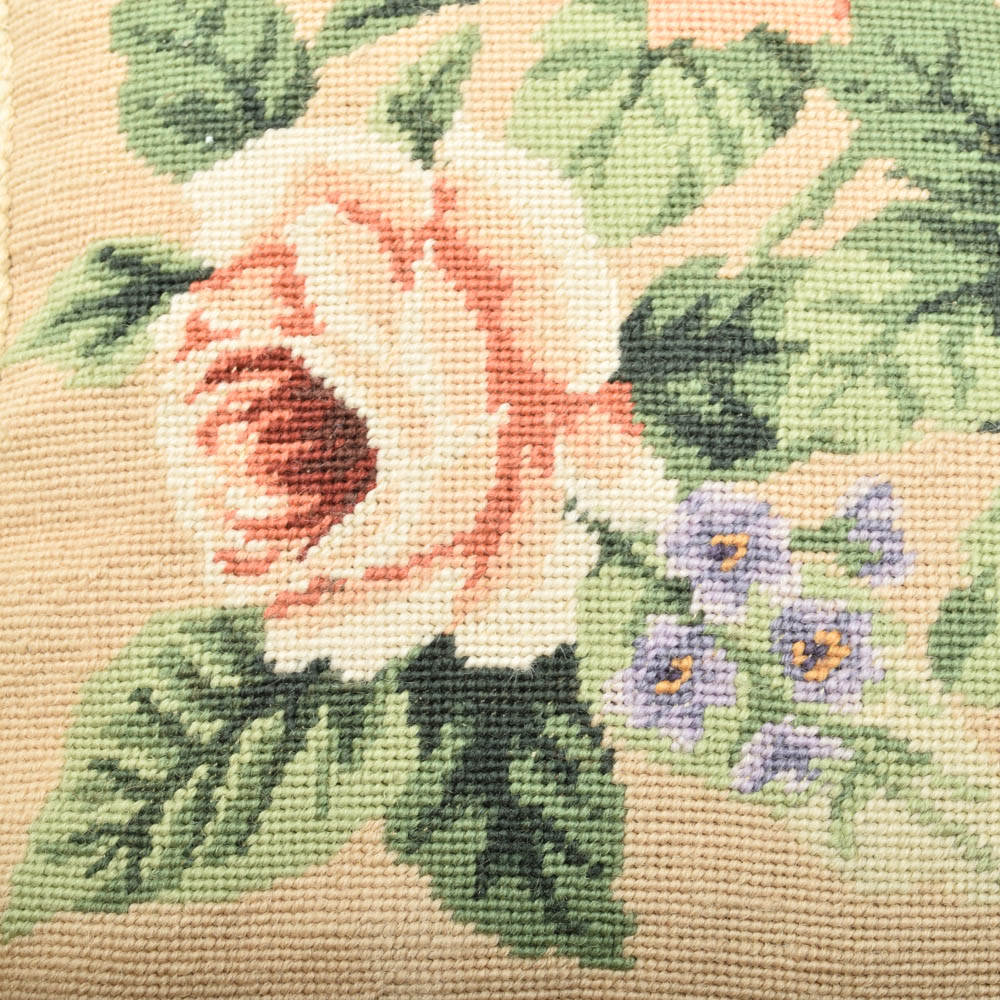 Floral Needlepoint Throw Pillows