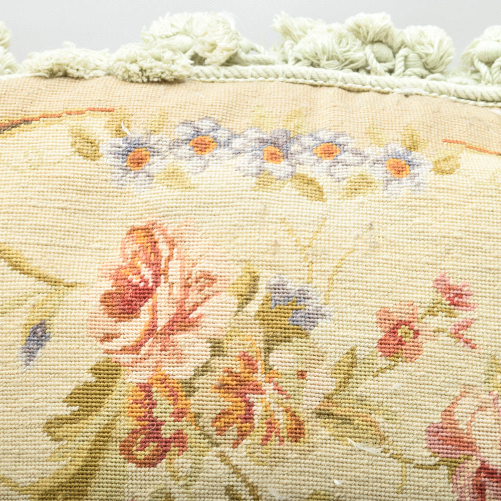 Floral Needlepoint Throw Pillows