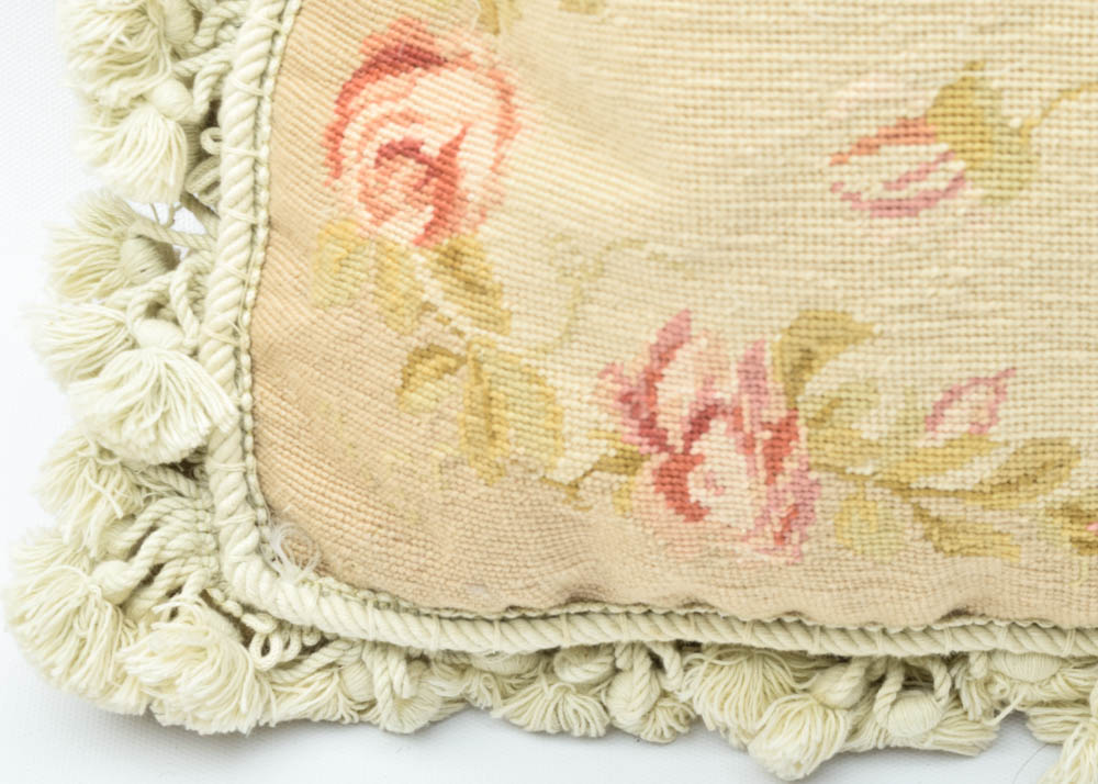 Floral Needlepoint Throw Pillows