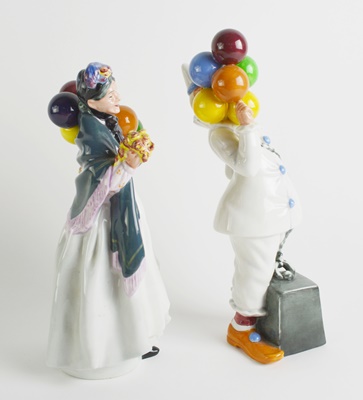 Royal Doulton "Balloon Clown" and "Biddy Pennyfarthing" Figurines