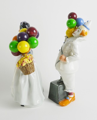 Royal Doulton "Balloon Clown" and "Biddy Pennyfarthing" Figurines