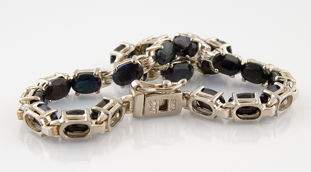 Sterling Silver and Sapphire Tennis Bracelet