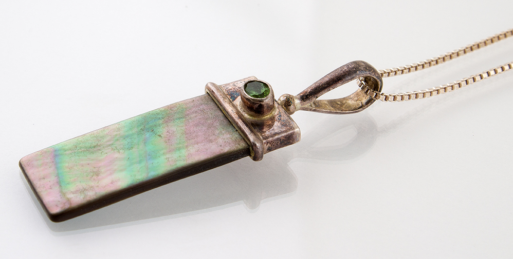 Sajen Sterling Necklace and Pendants Featuring Abalone, Peridot and Tanzanite