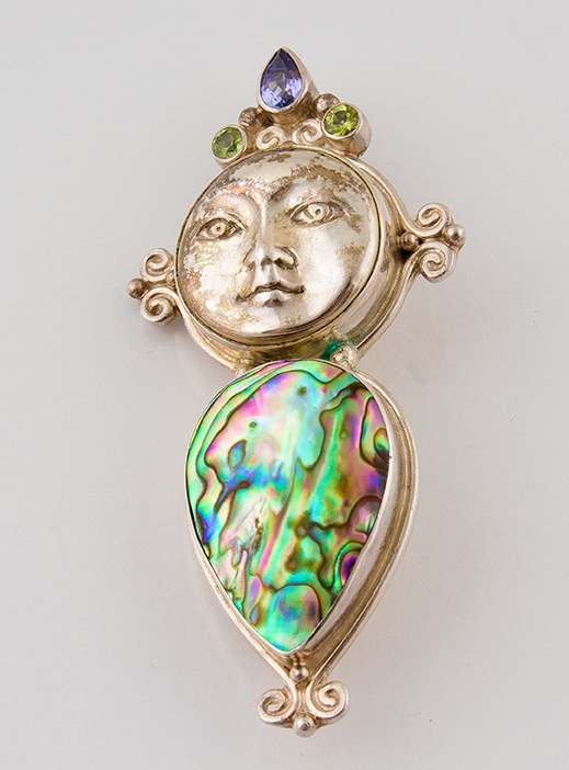 Sajen Sterling Necklace and Pendants Featuring Abalone, Peridot and Tanzanite