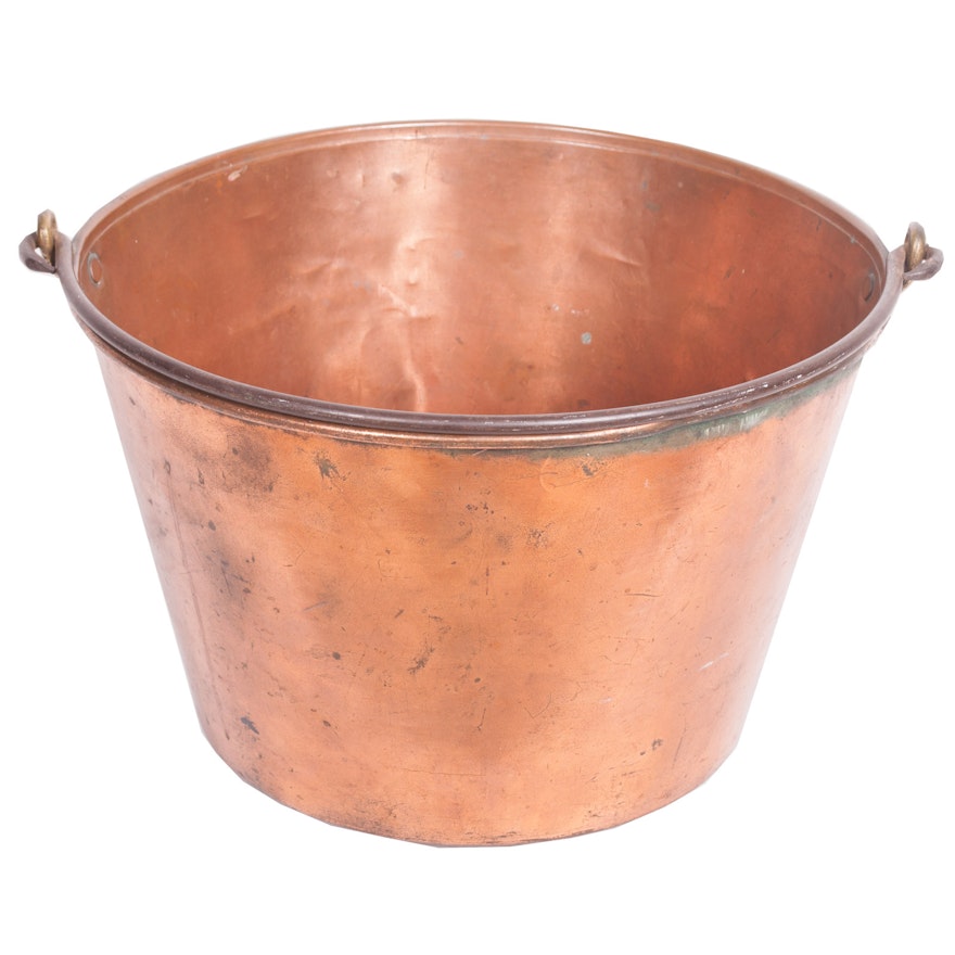 Antique Haydens Copper Bucket, Circa 1865