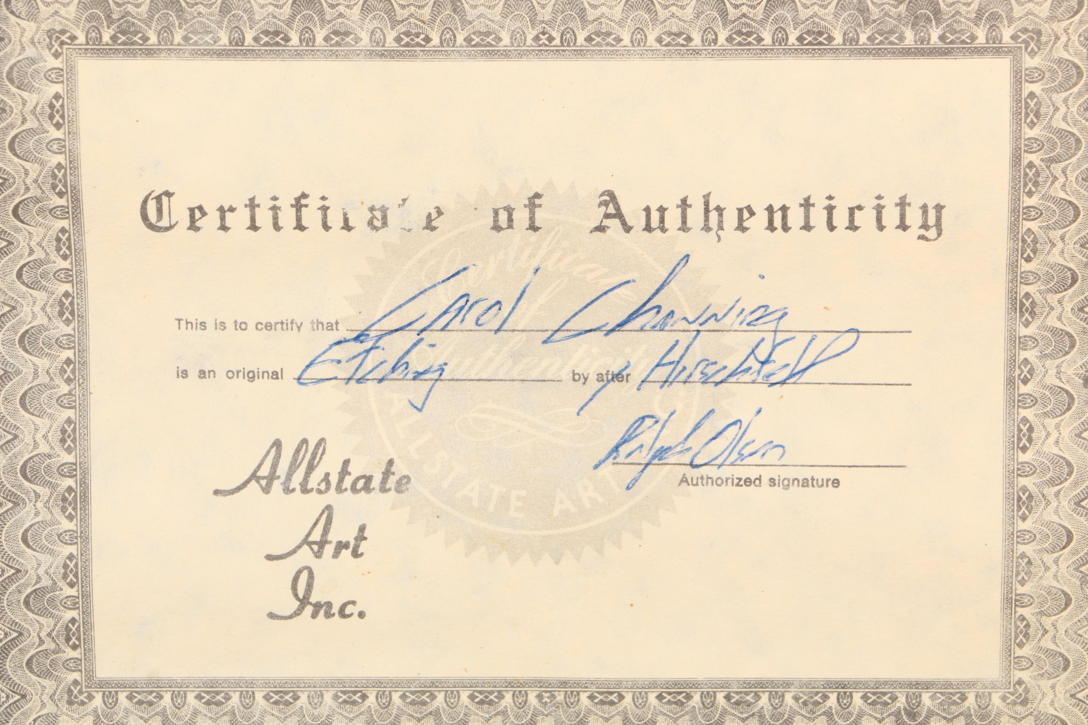 Al Hirschfeld Limited Edition Etching "Carol Channing"