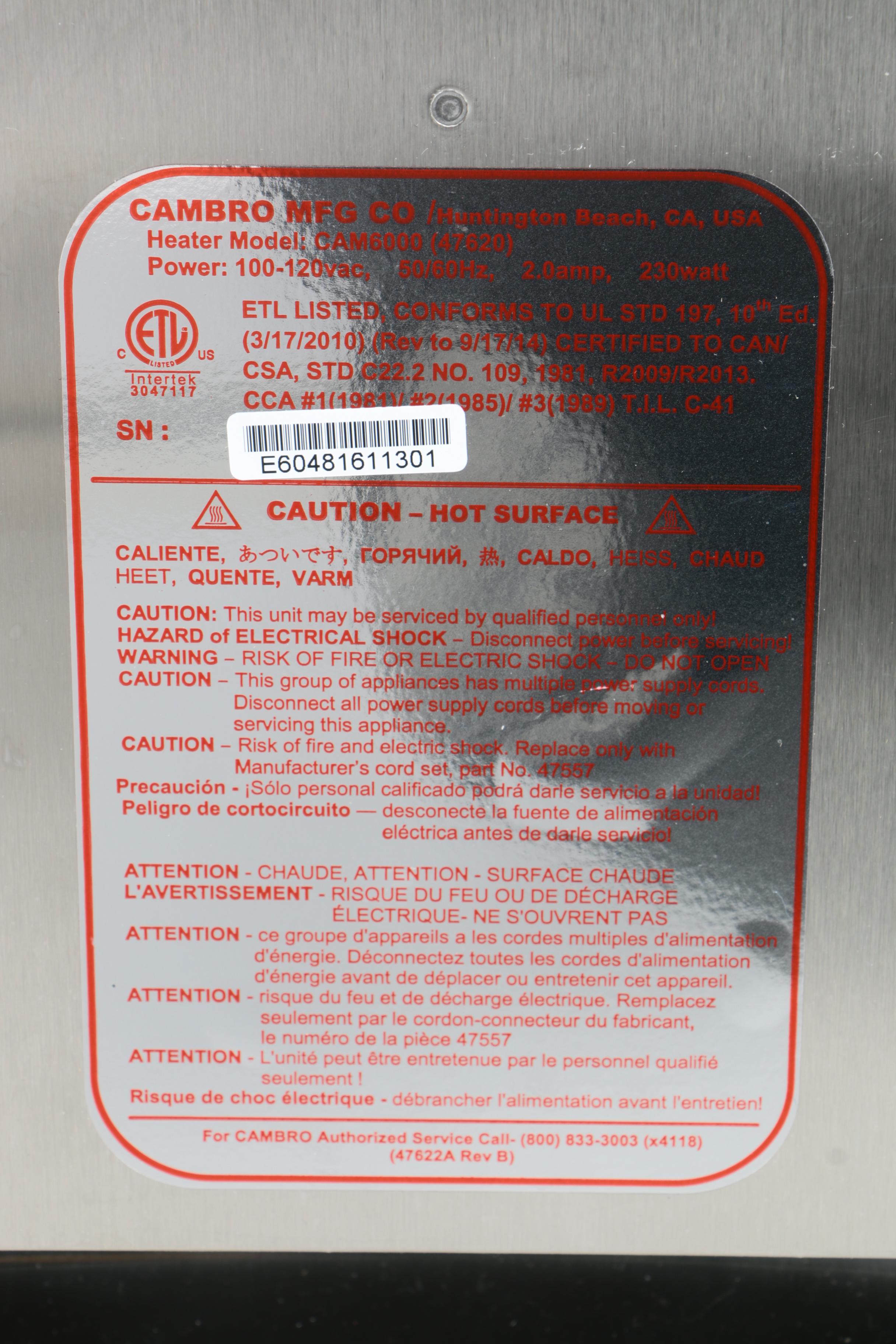 Cambro Heater Ultra Pan Insulator