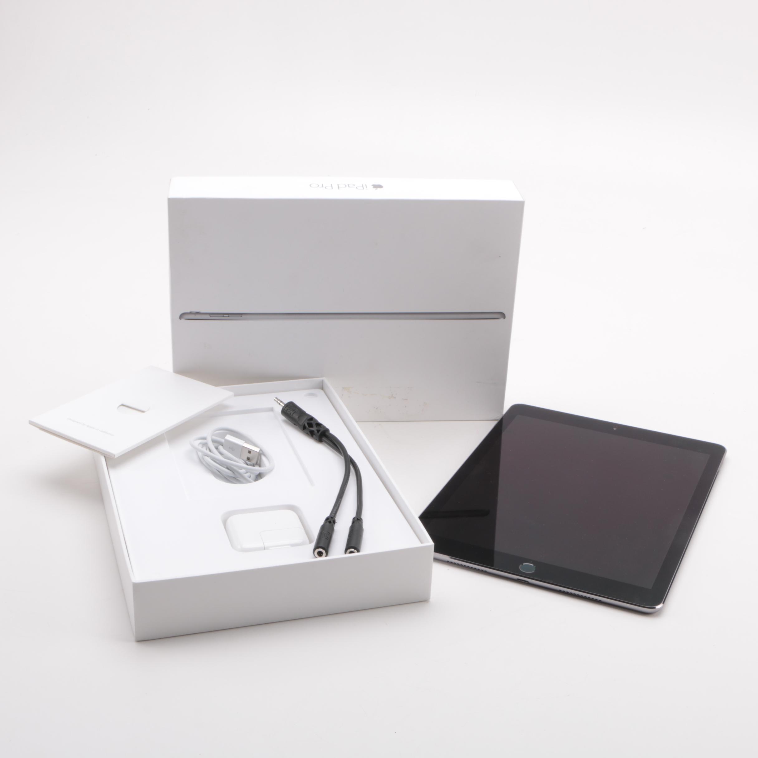 iPad Pro with Packaging and Headphone Splitter