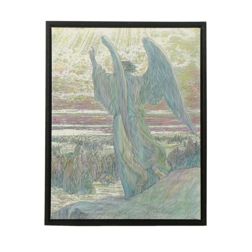 Limited Edition Giclee on Canvas After Guillaume Azoulay "Angel and Joshua"