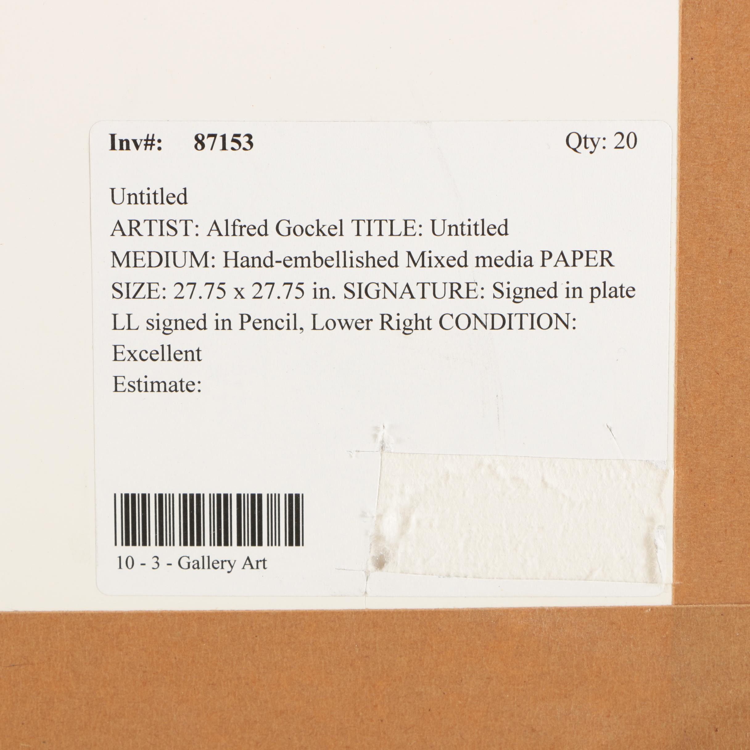 Alfred Gockel Embellished Offset Lithograph on Paper