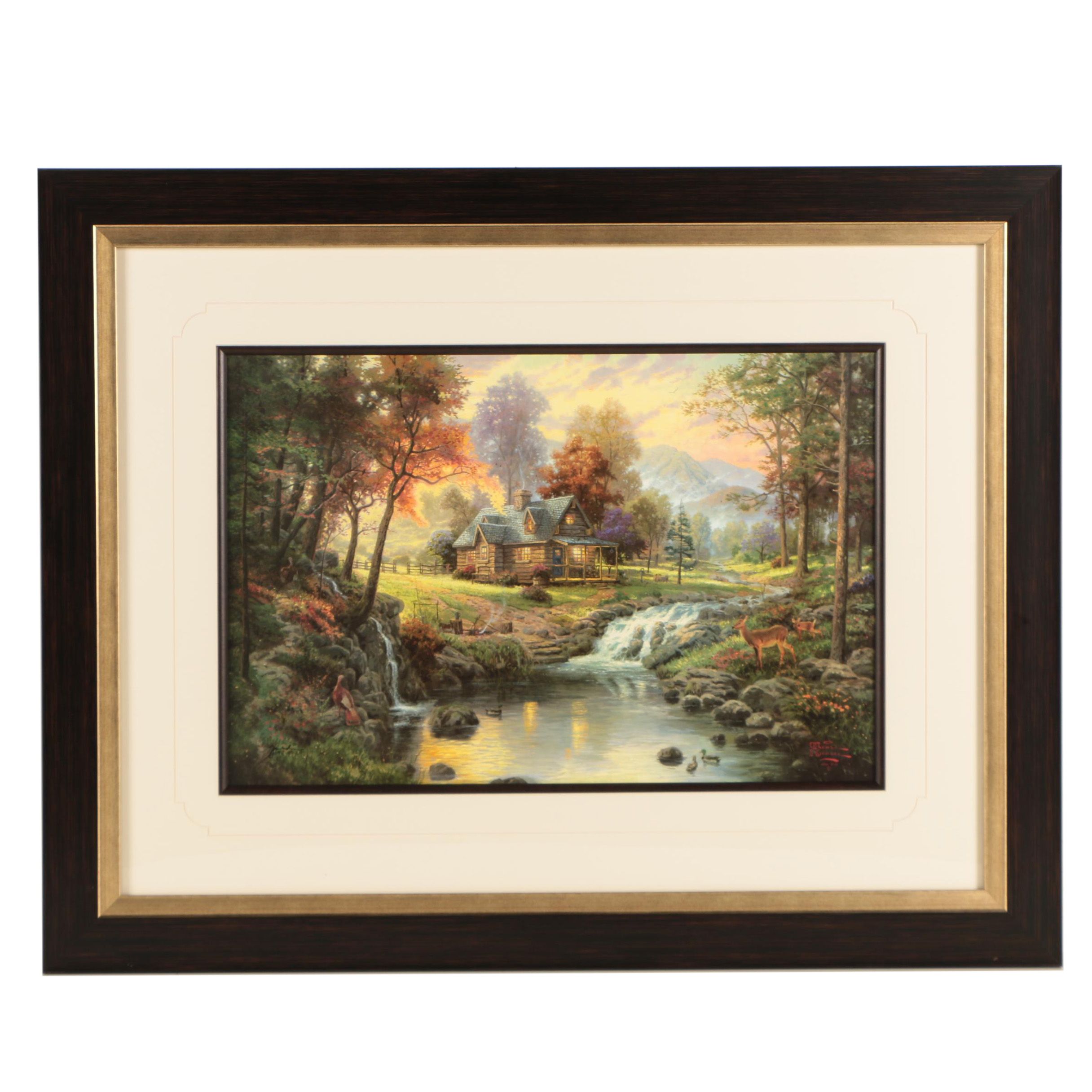 Thomas Kinkade Limited Edition Offset Lithograph "Mountain Retreat"