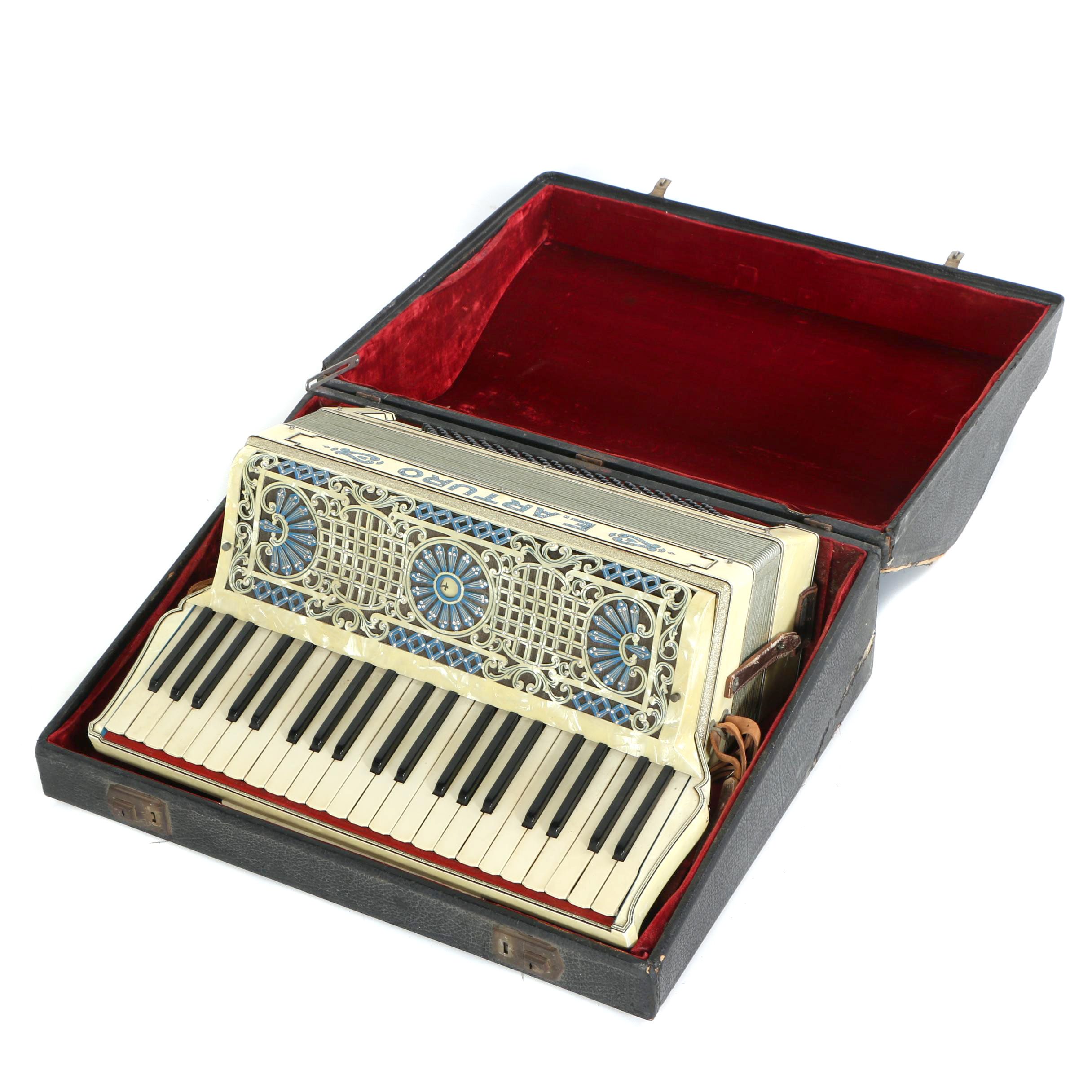 Vintage E. Arturo Piano-Style Accordion and Case