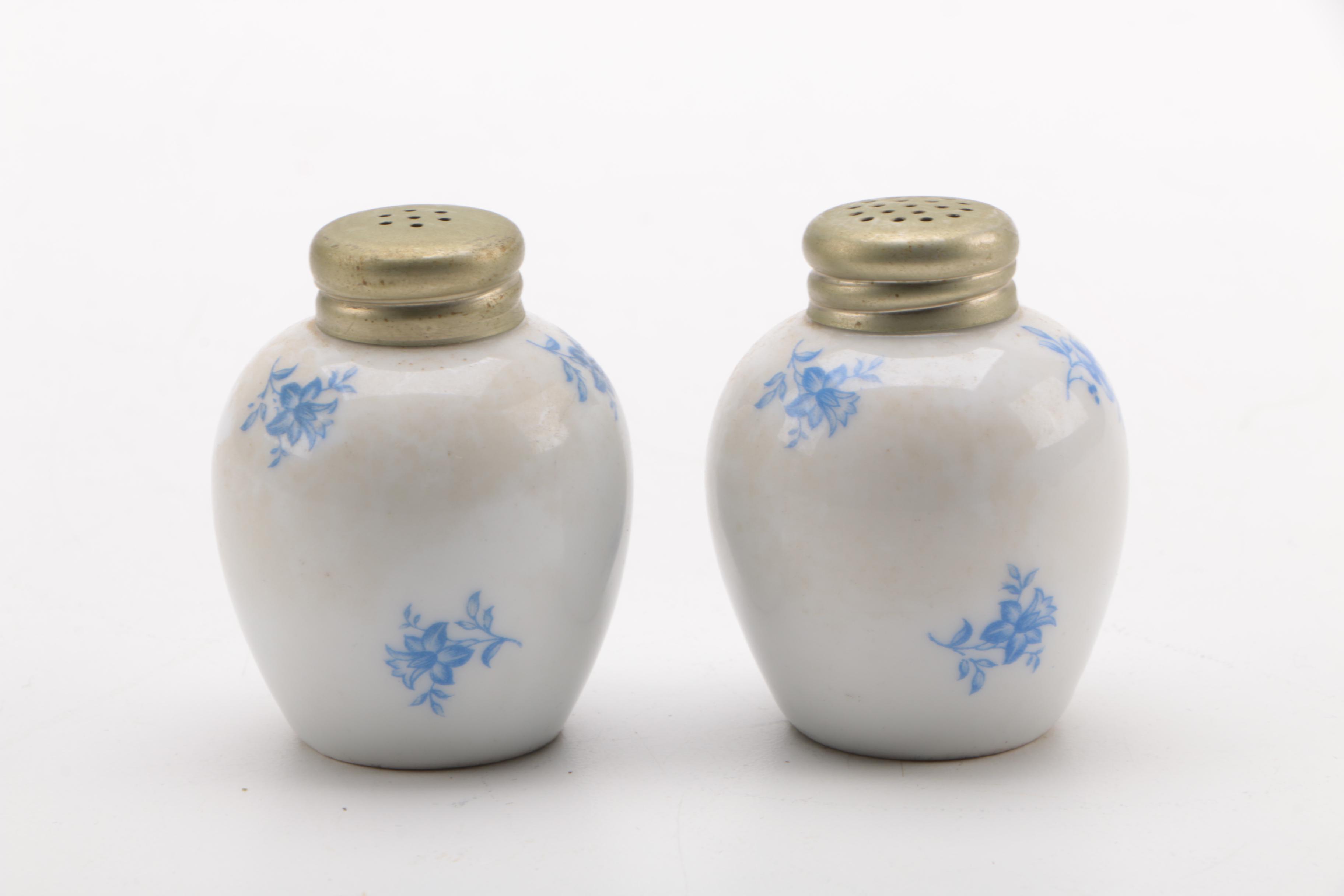 Johann Haviland Porcelain Salt and Pepper Shakers and Holder