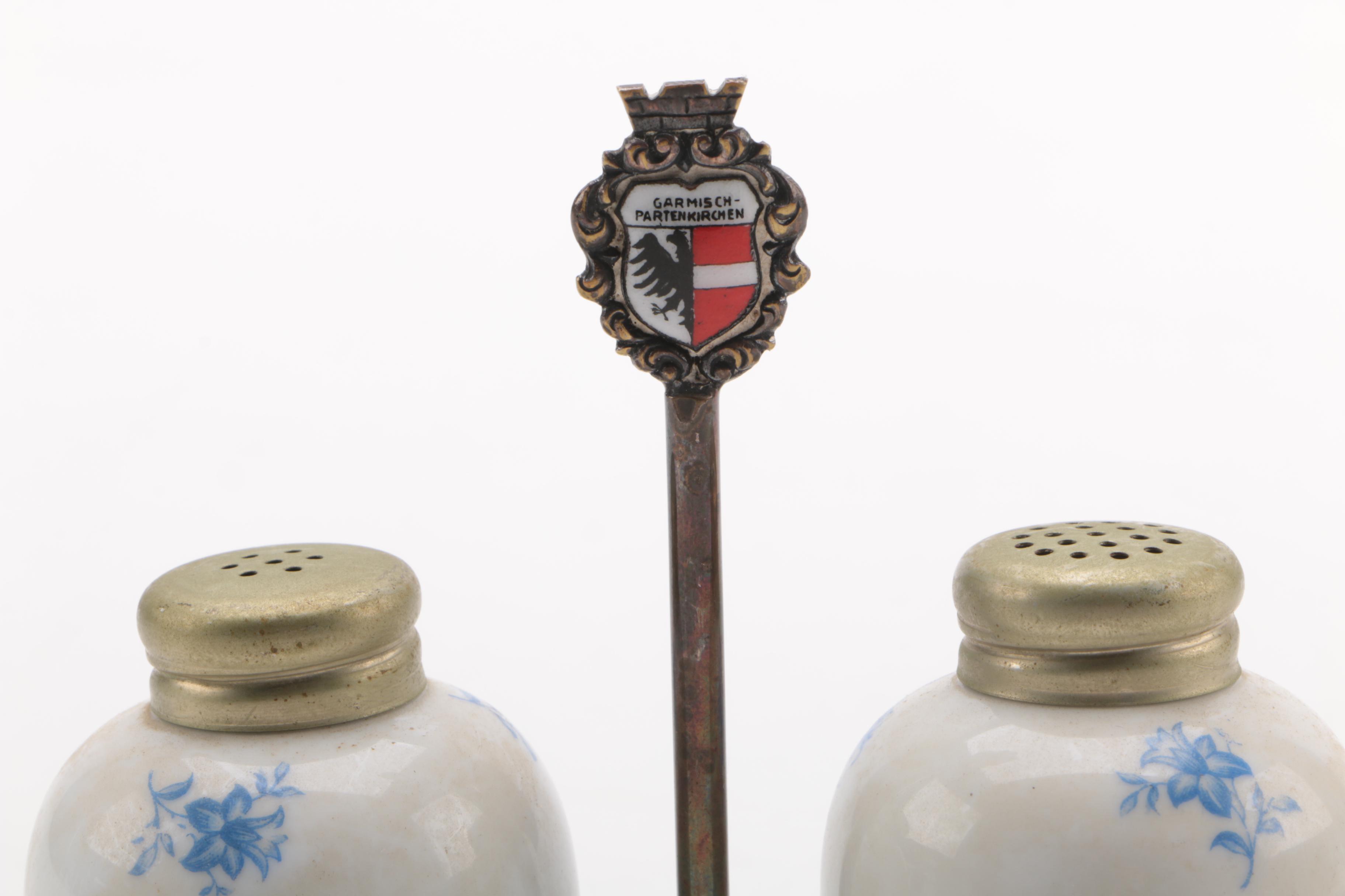 Johann Haviland Porcelain Salt and Pepper Shakers and Holder