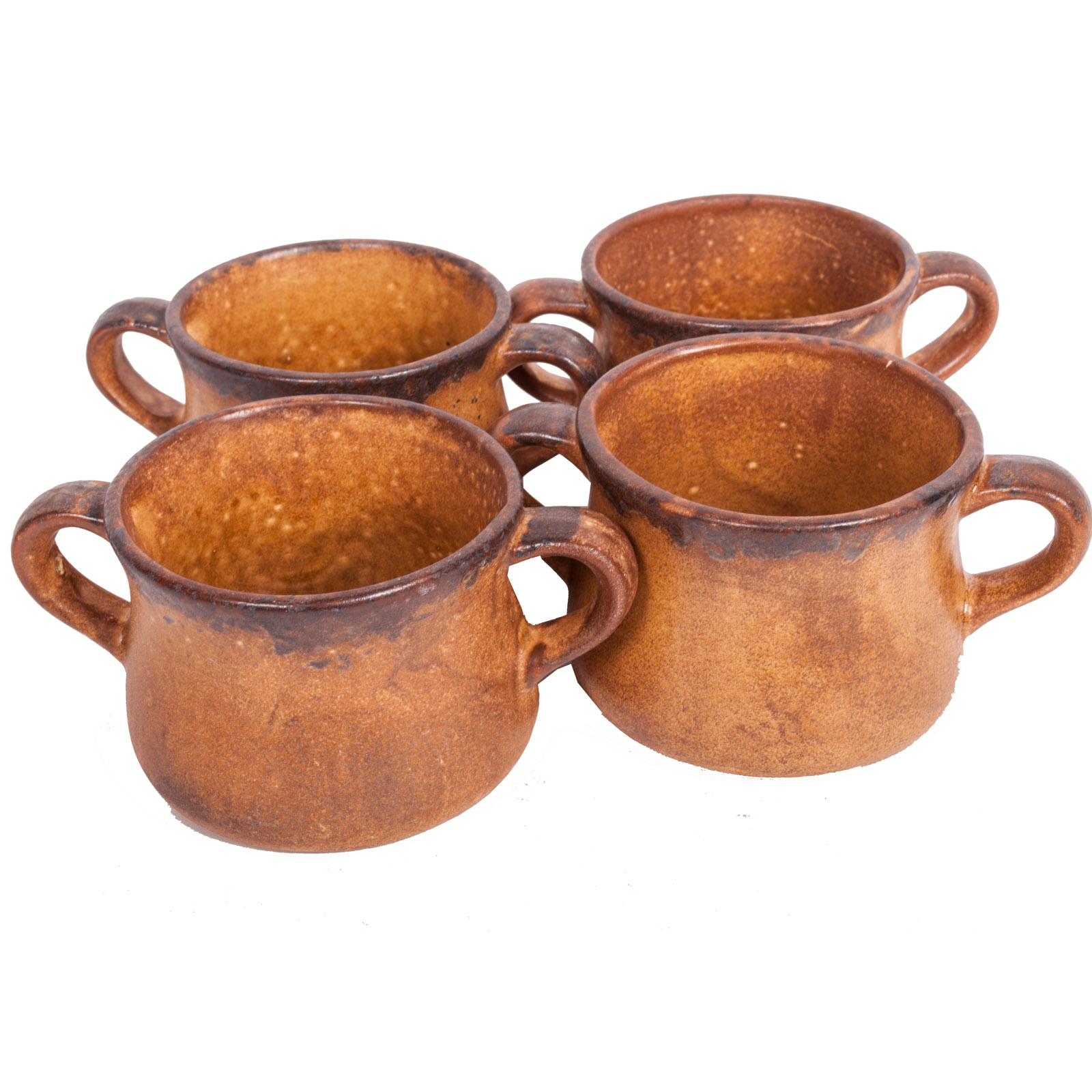 Vintage McCoy Pottery Stoneware "Mesa Canyon" Double-Handled Mugs