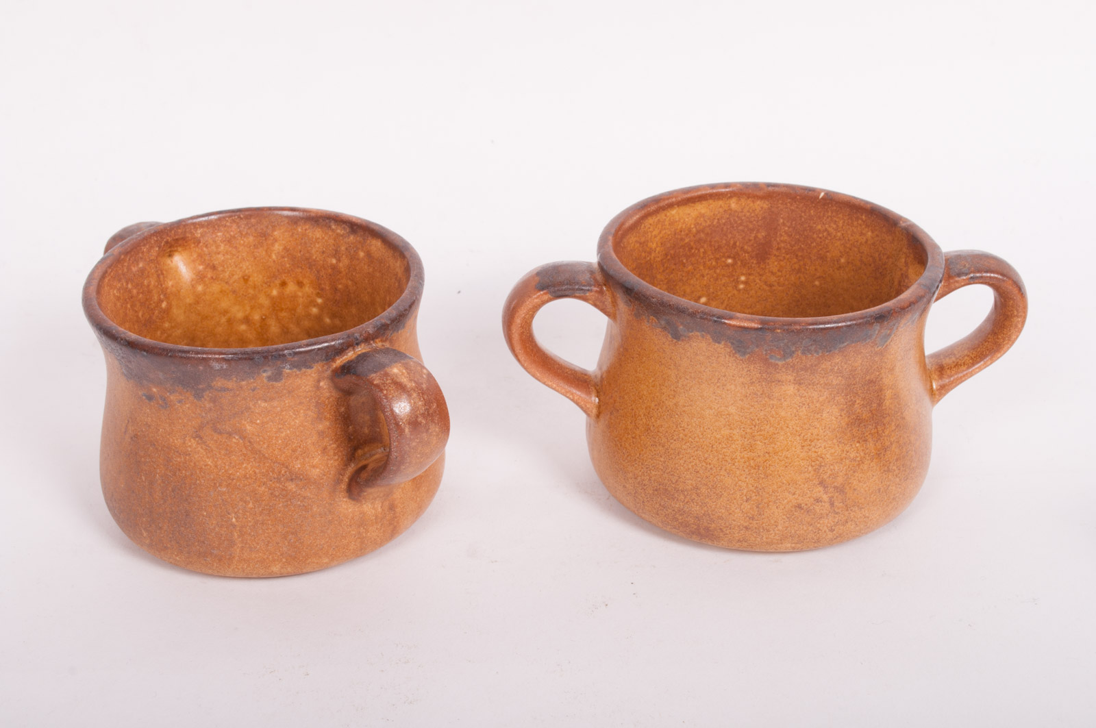 Vintage McCoy Pottery Stoneware "Mesa Canyon" Double-Handled Mugs