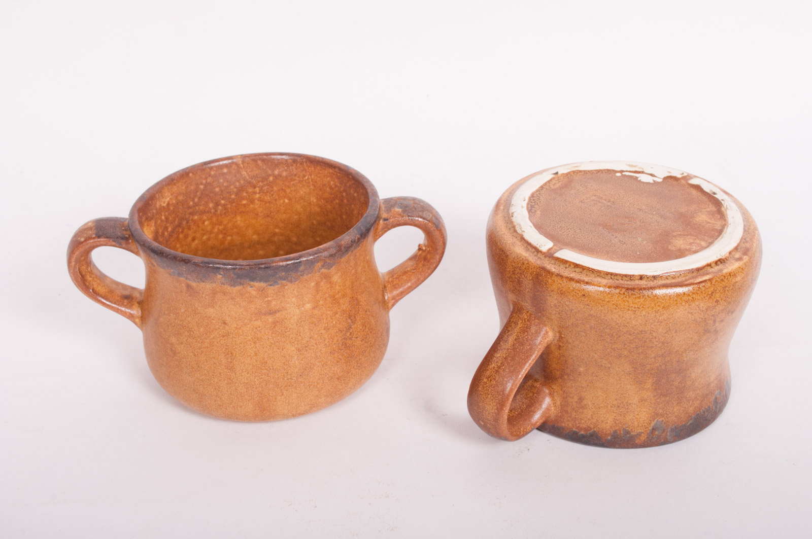 Vintage McCoy Pottery Stoneware "Mesa Canyon" Double-Handled Mugs