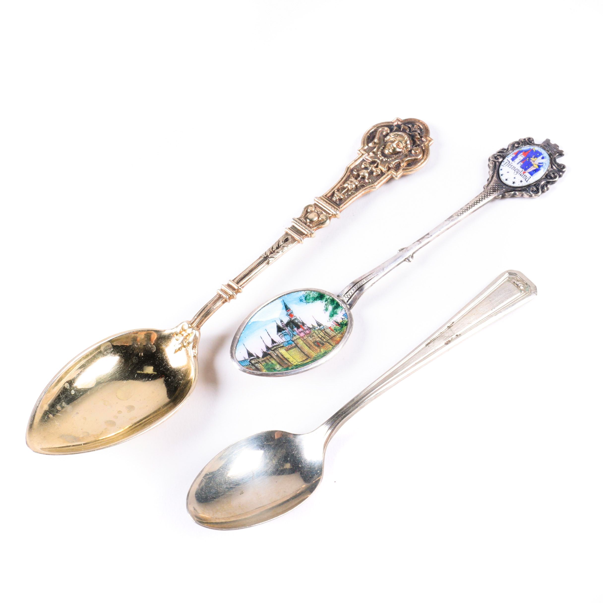 Disneyland Souvenir Spoon and Other Silver Plate Spoons