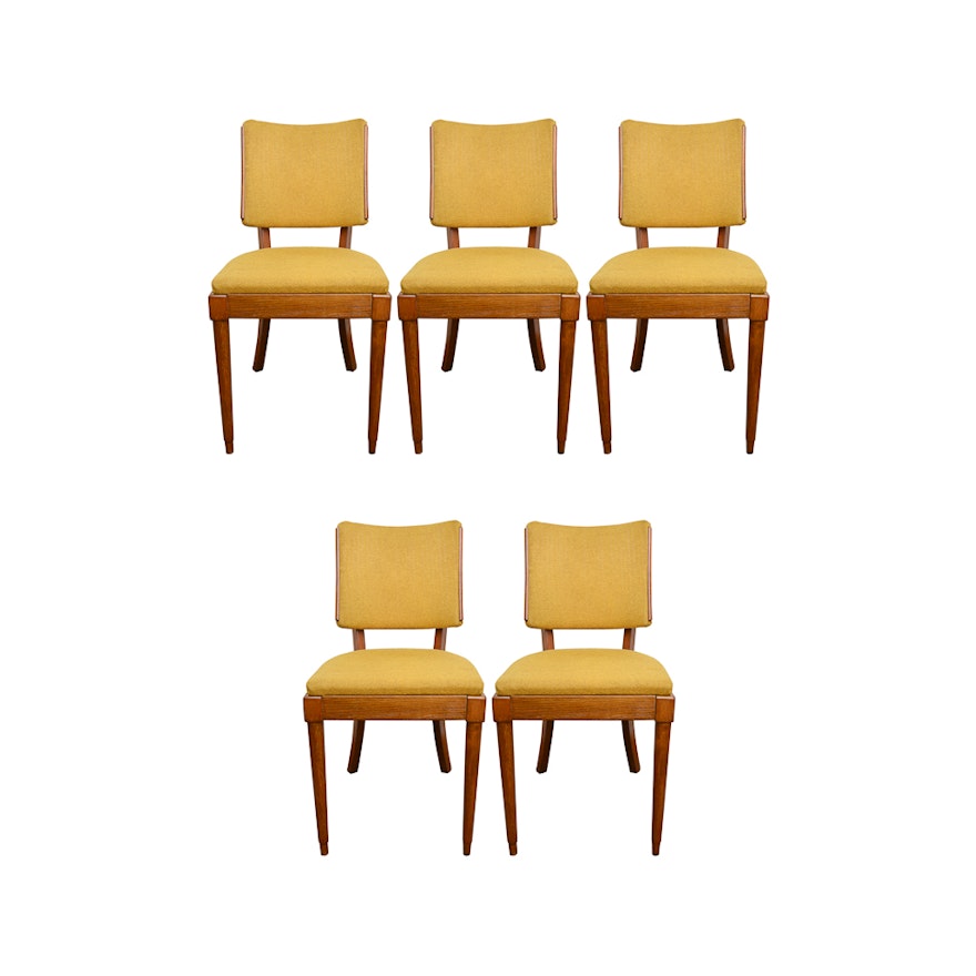 Five Mid Century Modern Walnut Dining Chairs