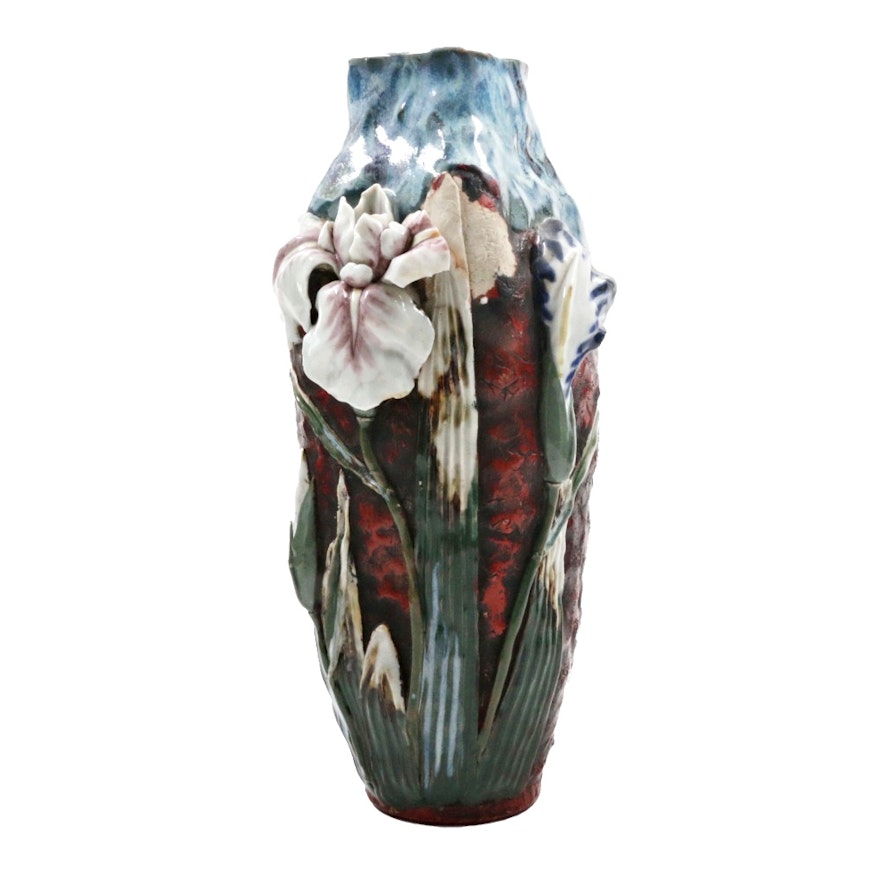 Japanese Sumida Pottery Style Vase