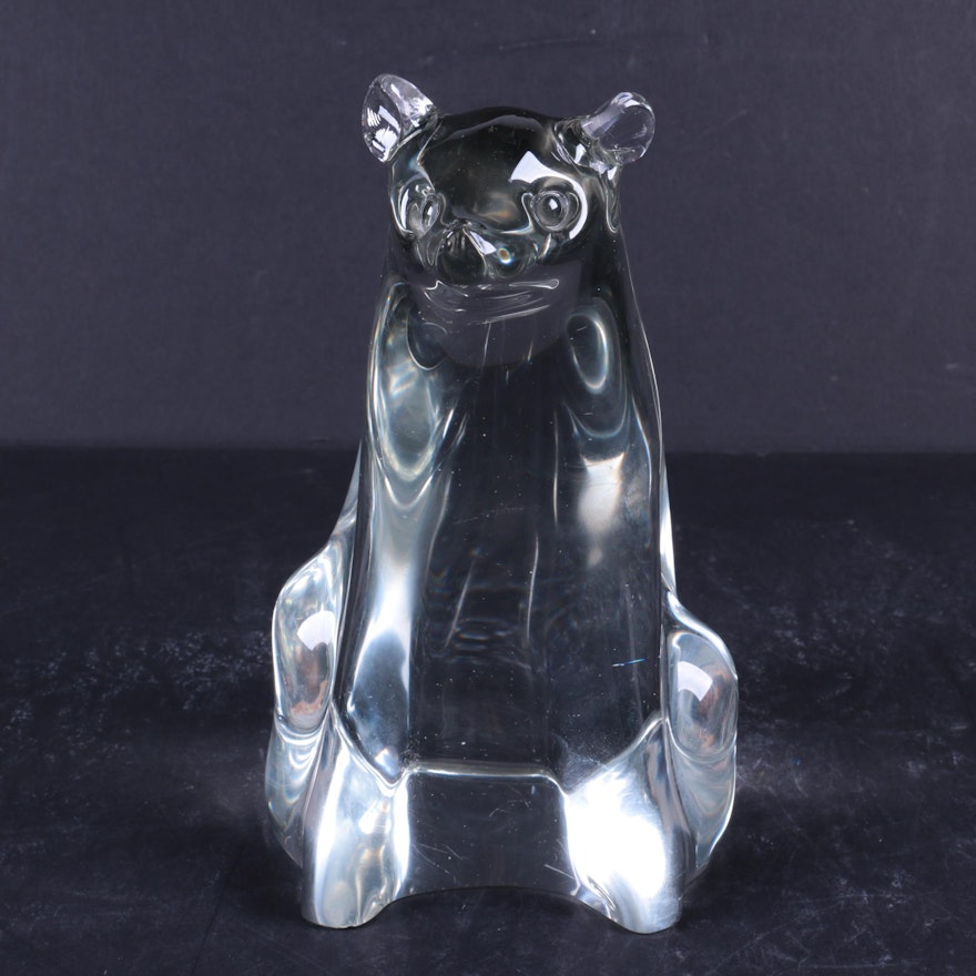Livio Seguso Crystal Bear Figurine