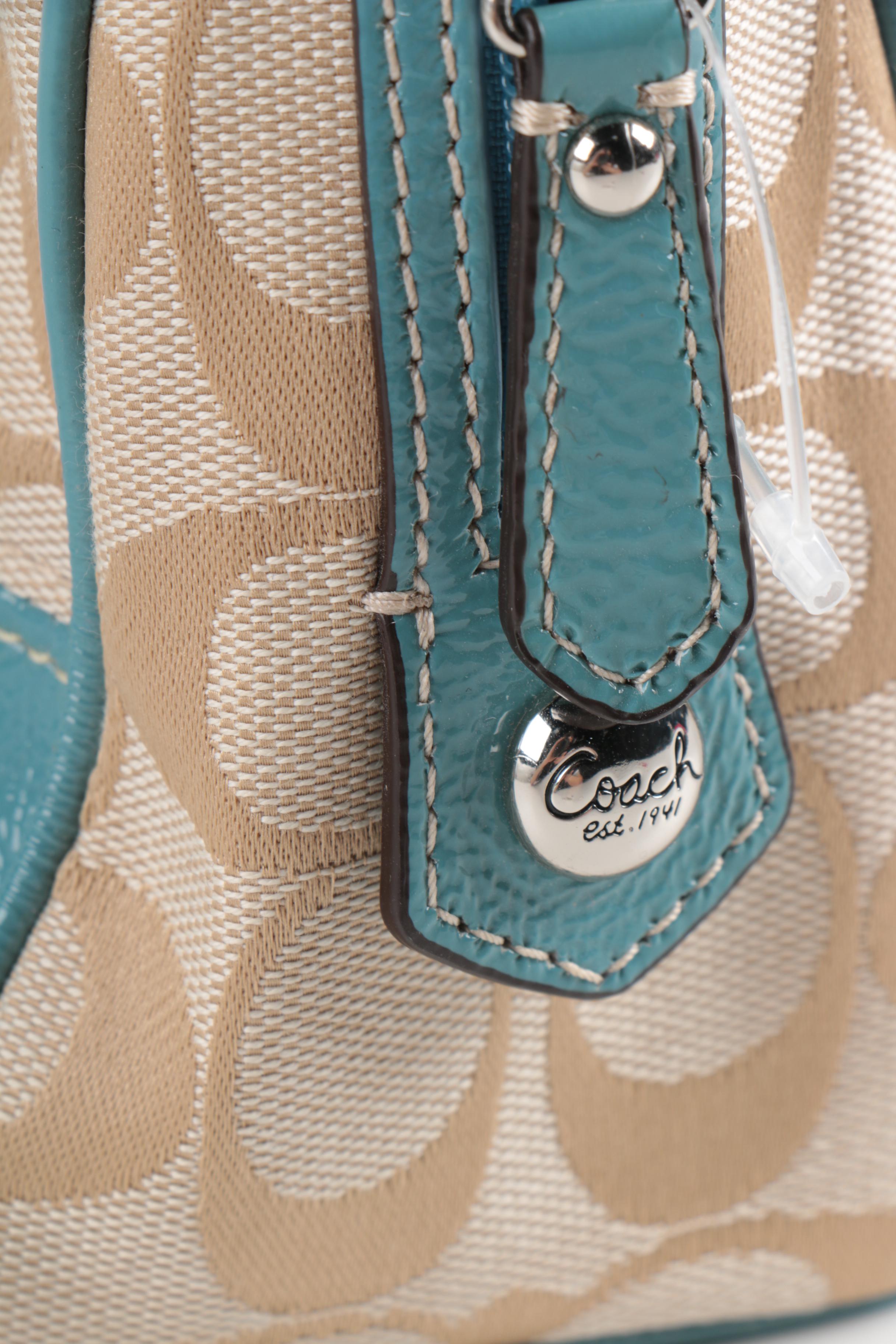 Coach Signature Canvas and Leather Cosmetic Case