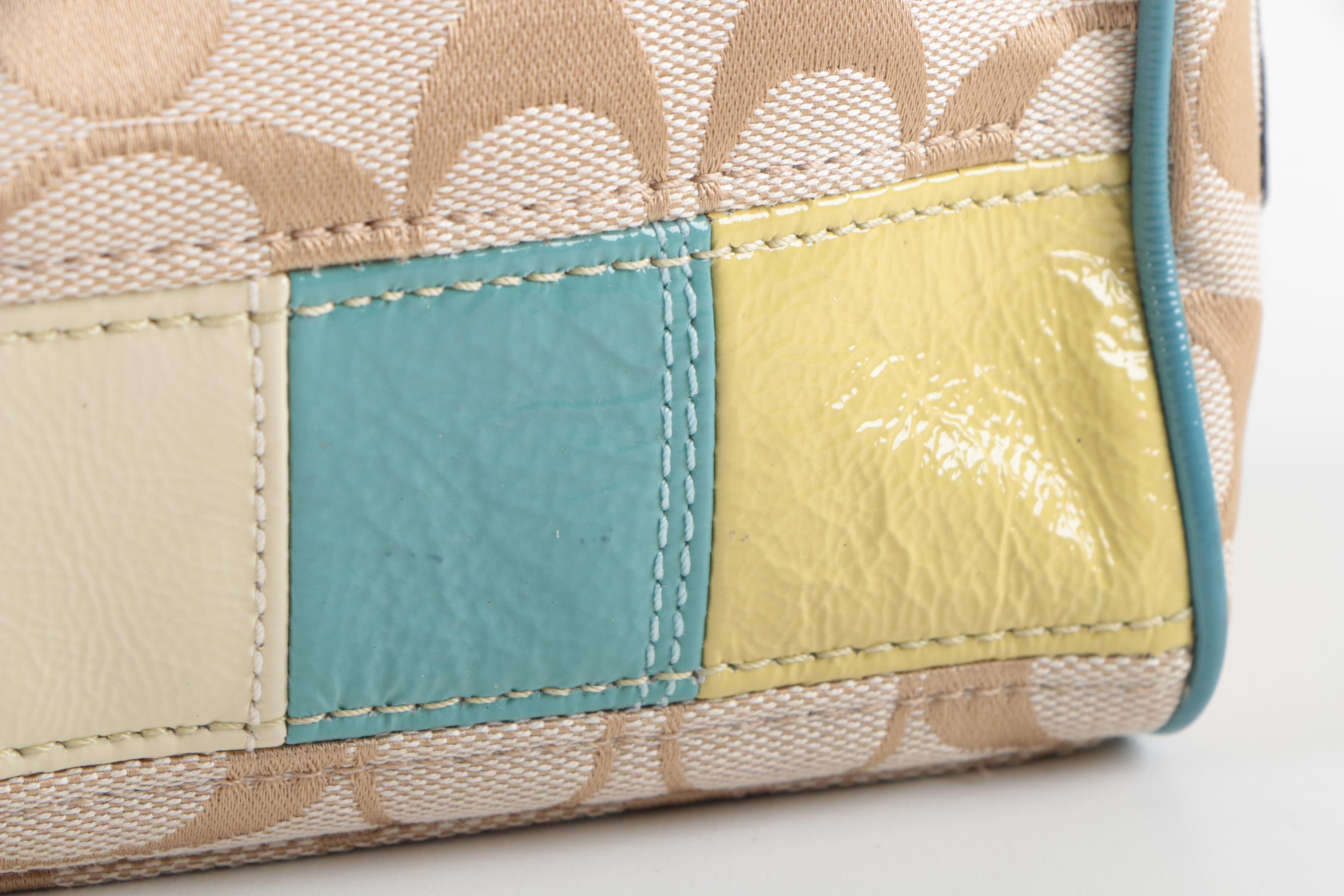 Coach Signature Canvas and Leather Cosmetic Case