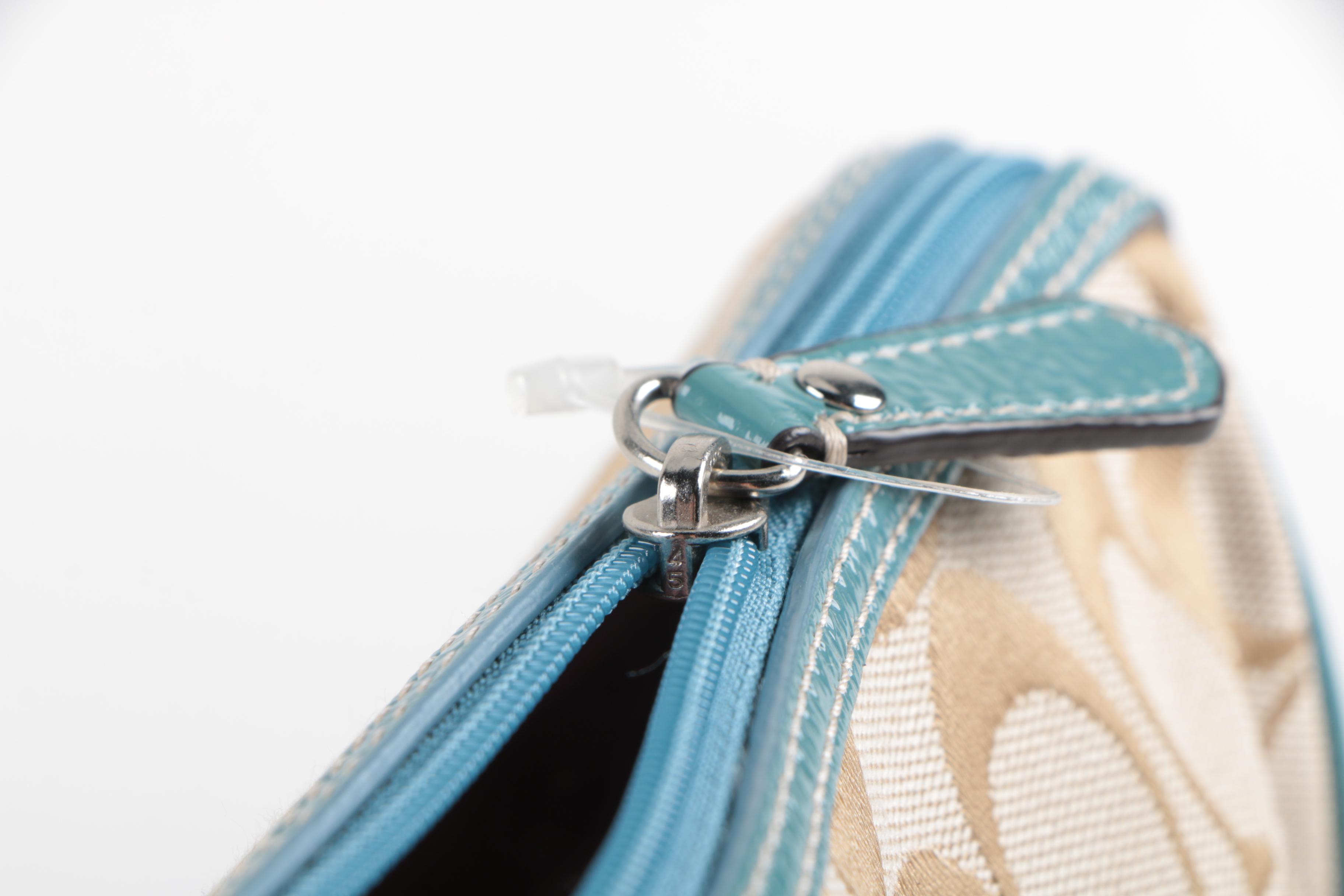 Coach Signature Canvas and Leather Cosmetic Case