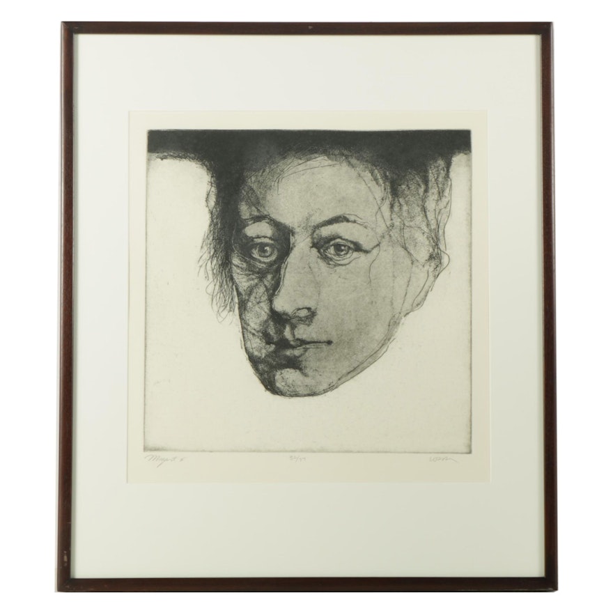 Charles Wells Limited Edition Intaglio Etching on Paper "Mozart"