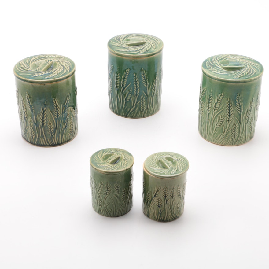 Hull "Wheat" Pattern Canisters