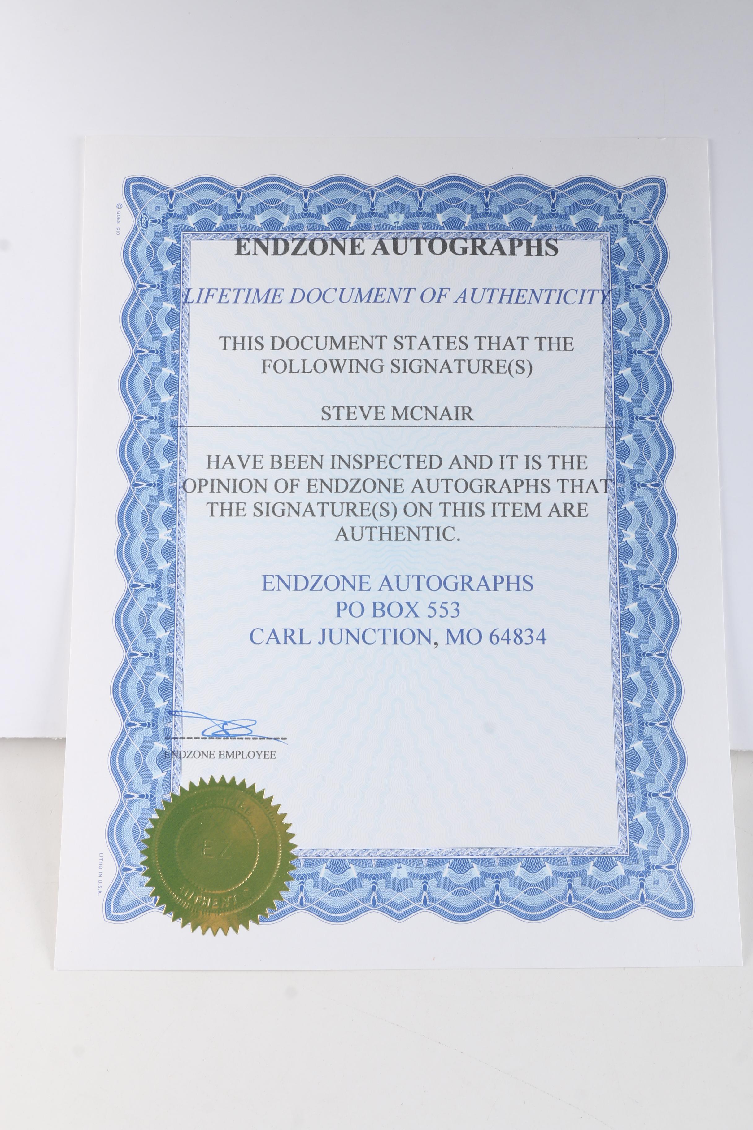 Autographed Steve McNair Photo