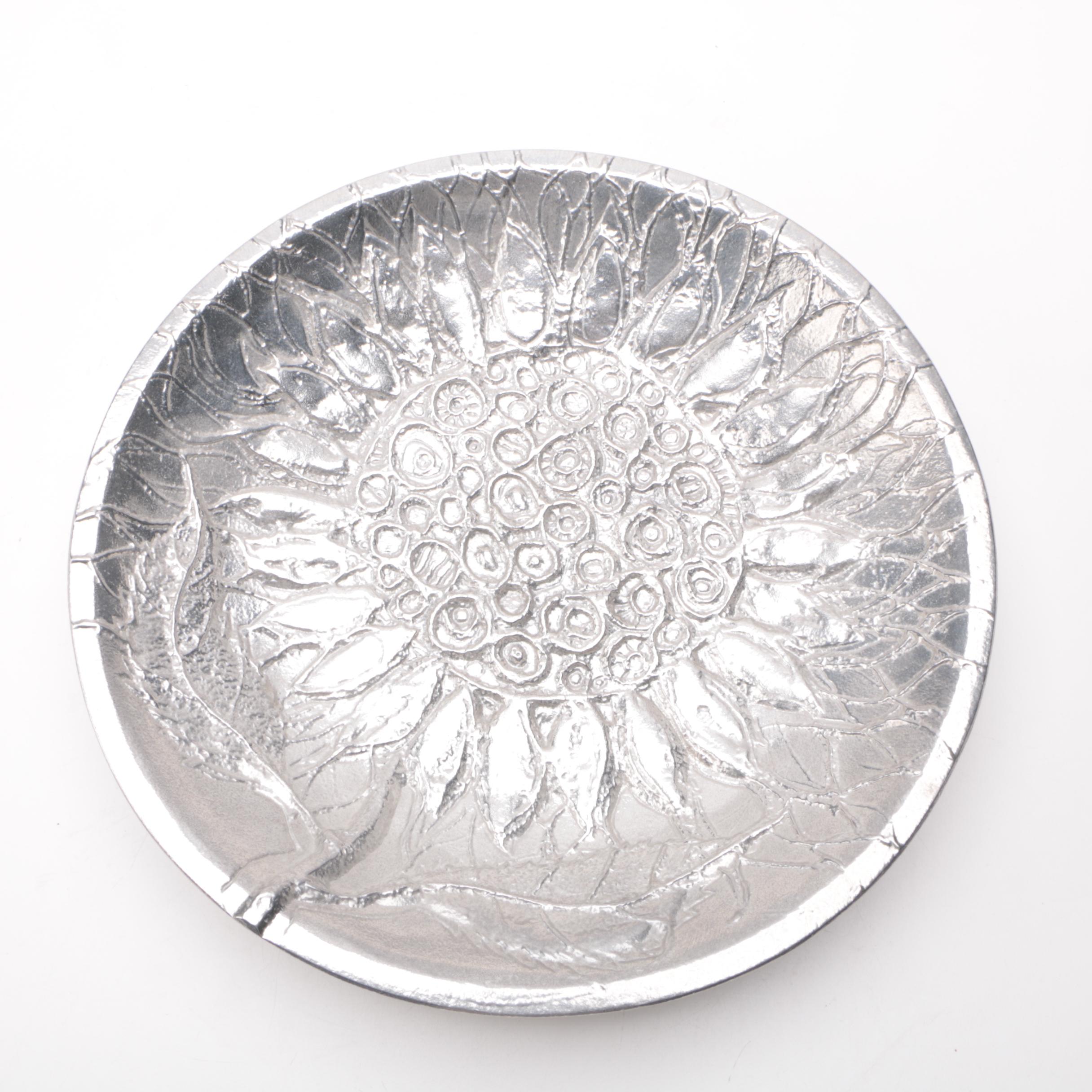 Don Drumm Aluminum "Sunflower" Shallow Bowl