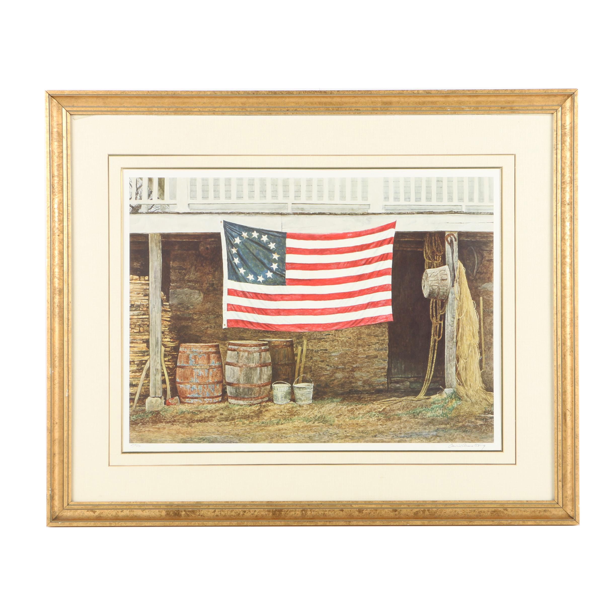 David Armstrong Limited Edition Collotype After Watercolor Painting "America"